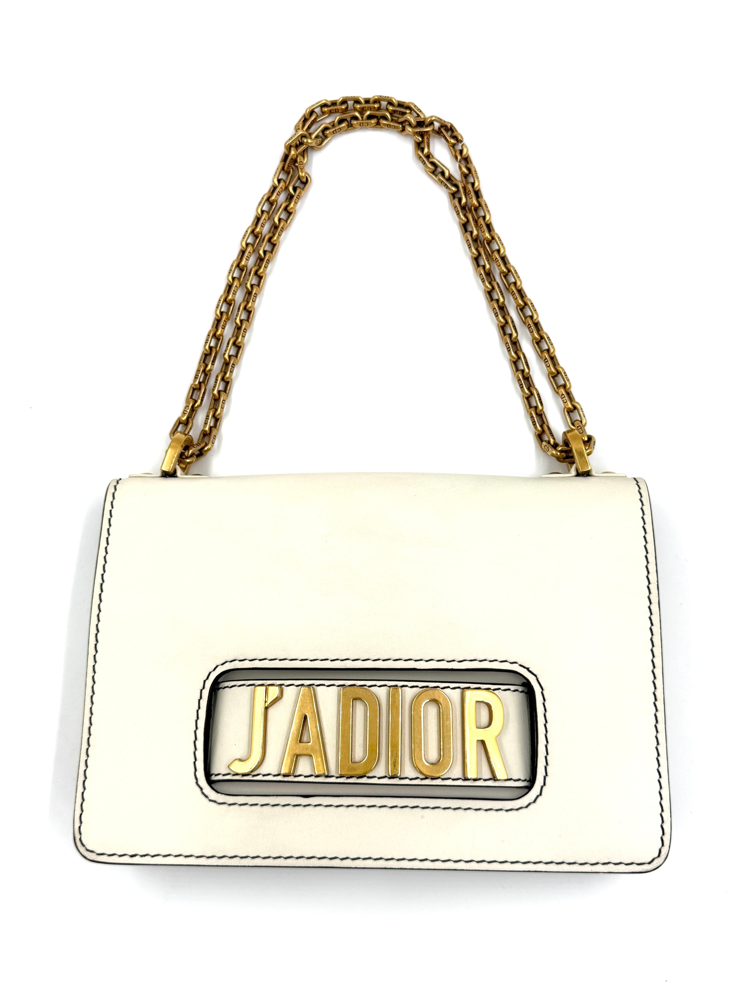 Pre-Owned Christian Dior J'adior Shoulder/Clutch Bag with Chain Strap Ivory - Authenticated