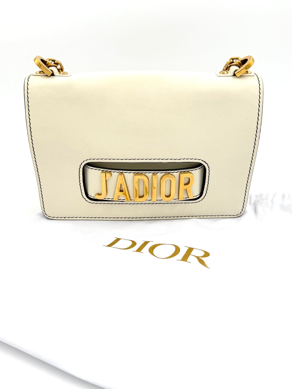 Pre-Owned Christian Dior J'adior Shoulder/Clutch Bag with Chain Strap Ivory - Authenticated