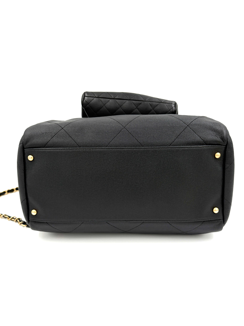 Pre-Owned Chanel Black In The Loop Bowling Bag Caviar and Lambskin Leather - Authenticated