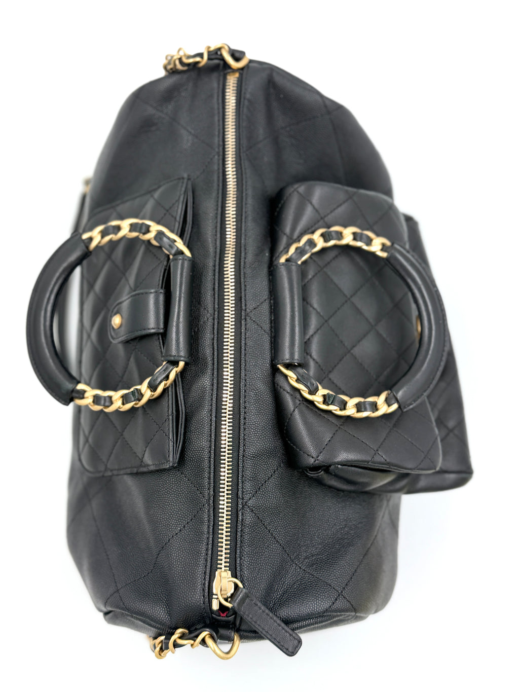 Pre-Owned Chanel Black In The Loop Bowling Bag Caviar and Lambskin Leather - Authenticated