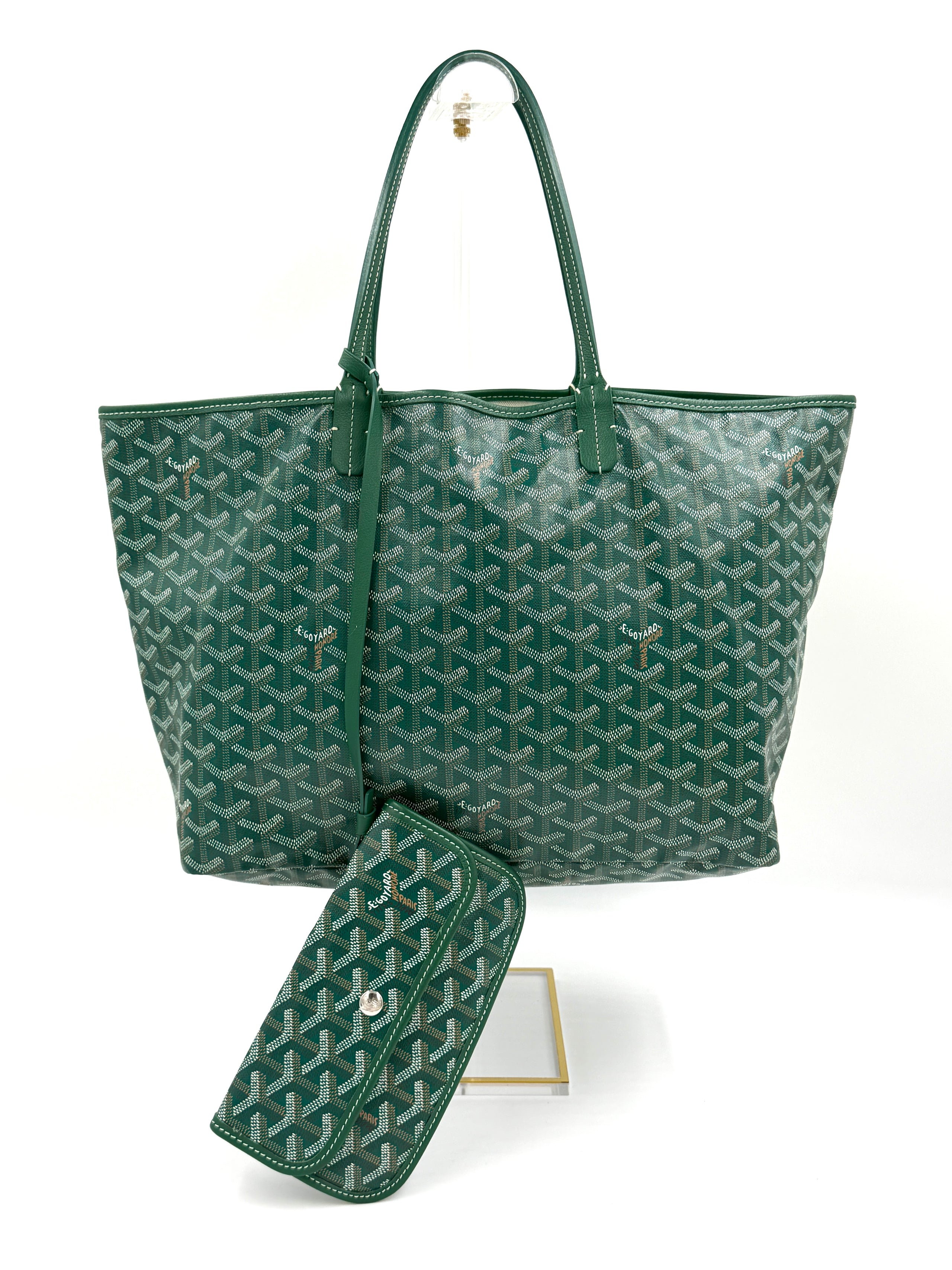 Pre-Owned Goyard Green Saint Louis Tote Coated Canvas PM - Authenticated