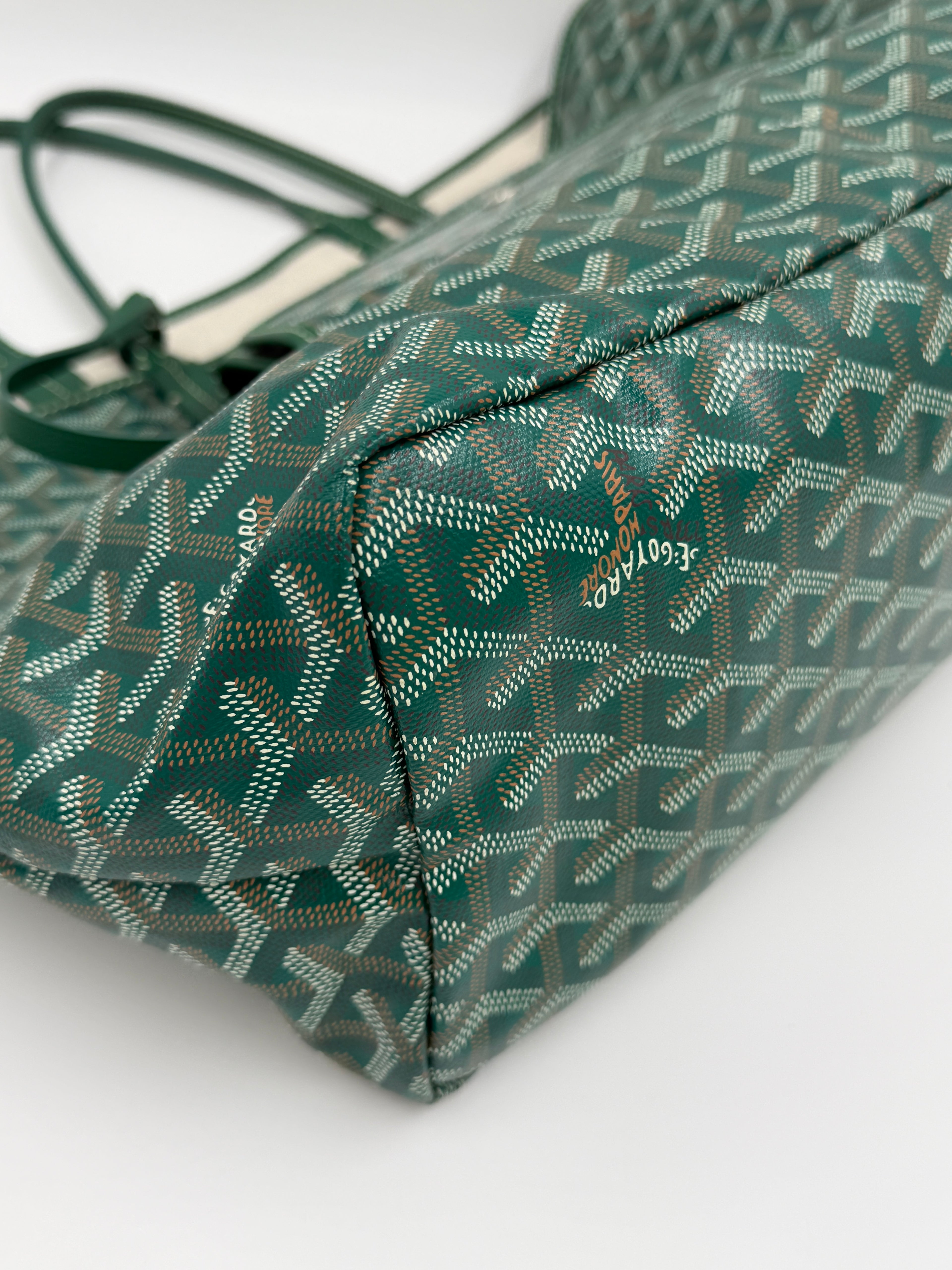 Pre-Owned Goyard Green Saint Louis Tote Coated Canvas PM - Authenticated