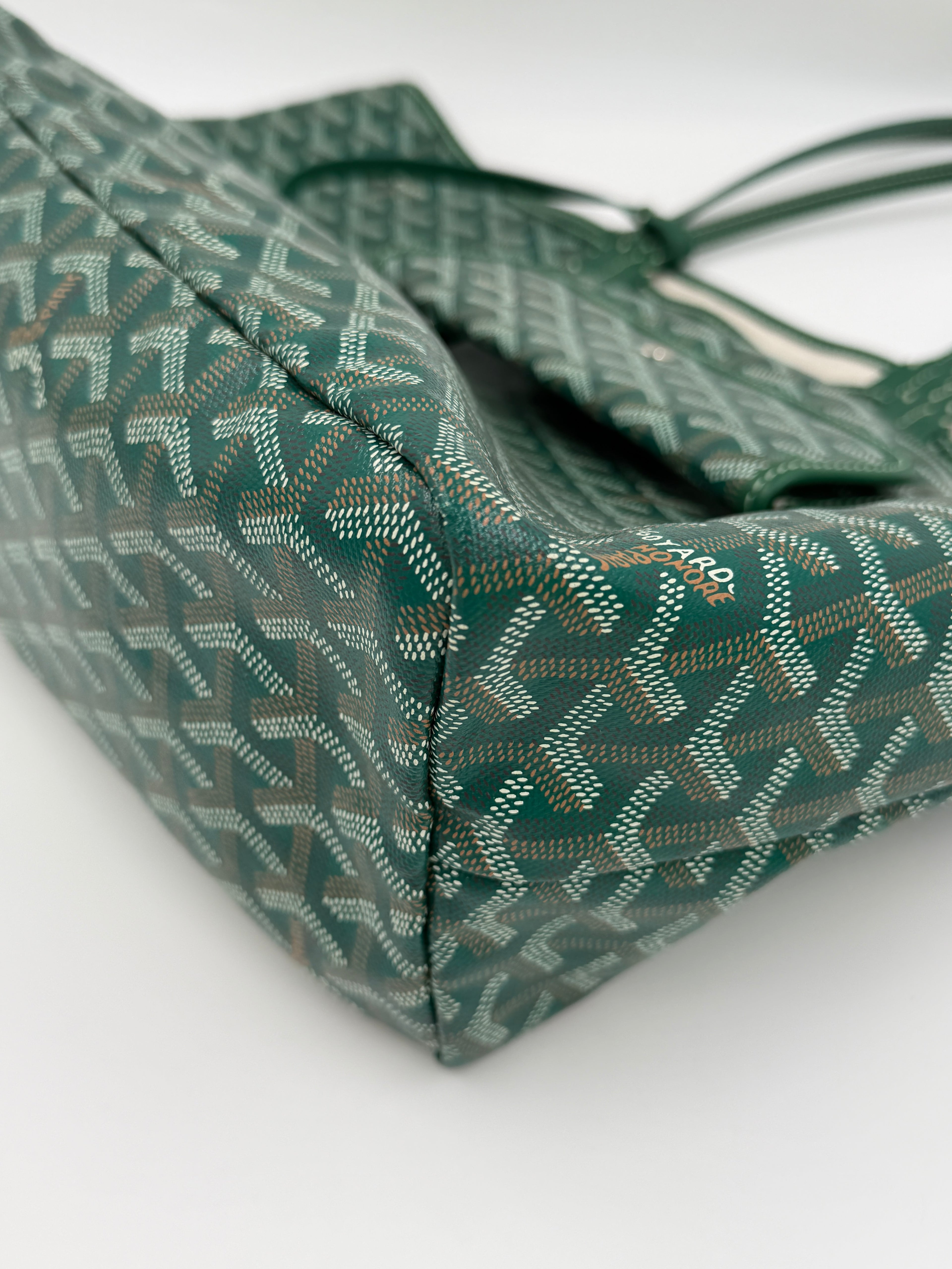 Pre-Owned Goyard Green Saint Louis Tote Coated Canvas PM - Authenticated