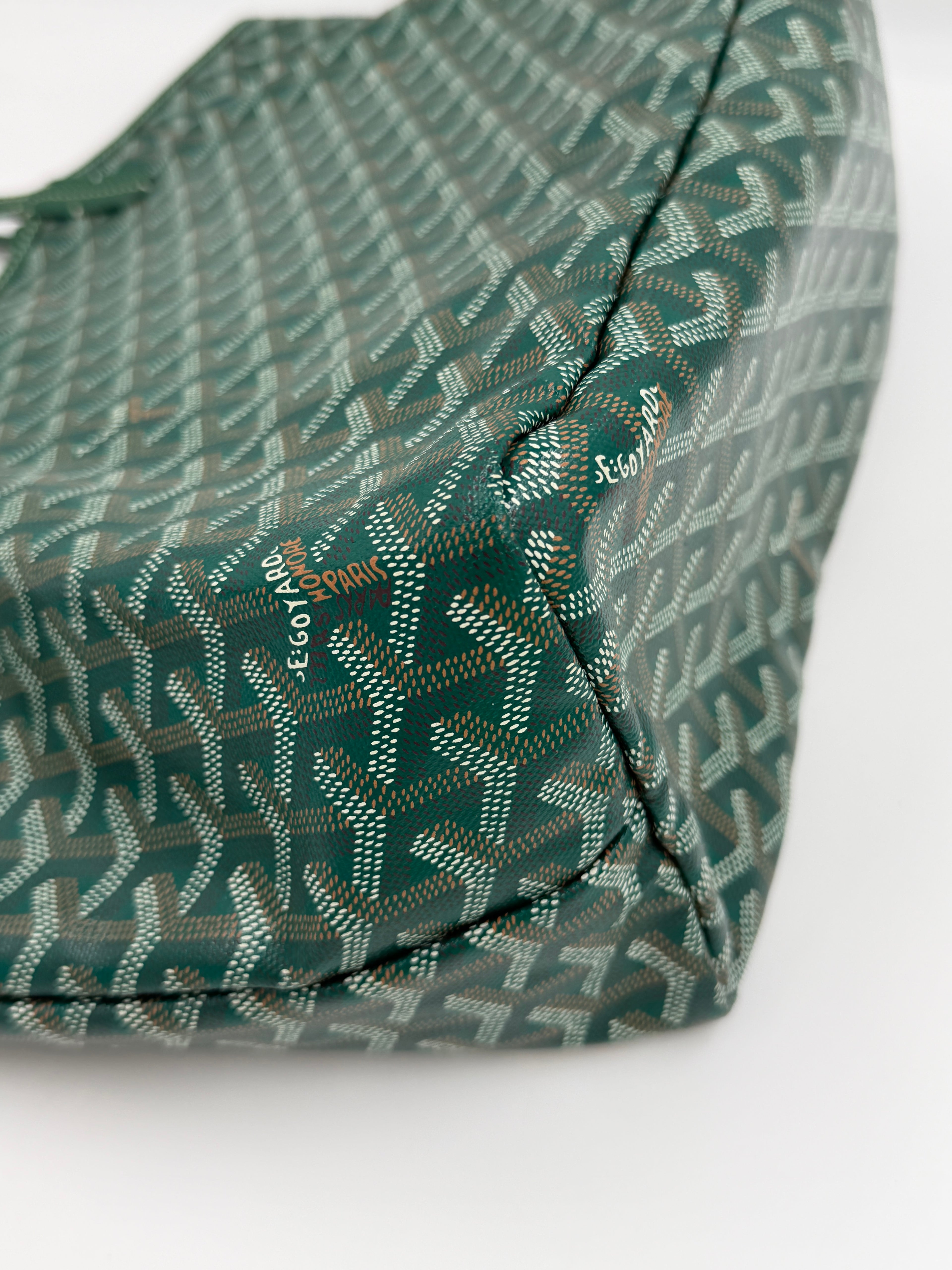 Pre-Owned Goyard Green Saint Louis Tote Coated Canvas PM - Authenticated