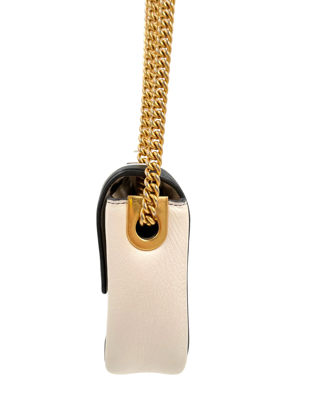 Pre-Owned Fendi Bicolor Leather Chain Midi Baguette - Authenticated