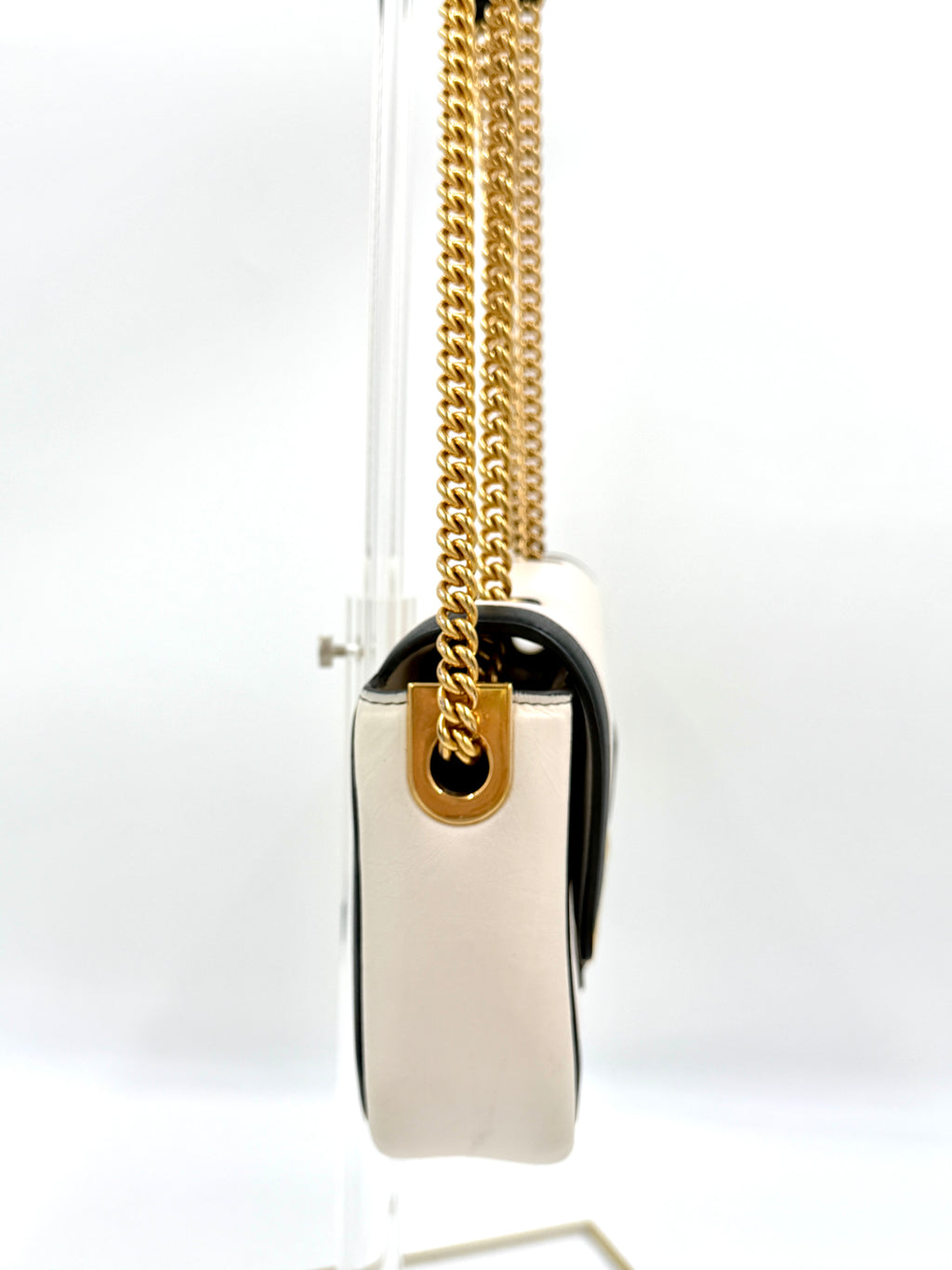 Pre-Owned Fendi Bicolor Leather Chain Midi Baguette - Authenticated
