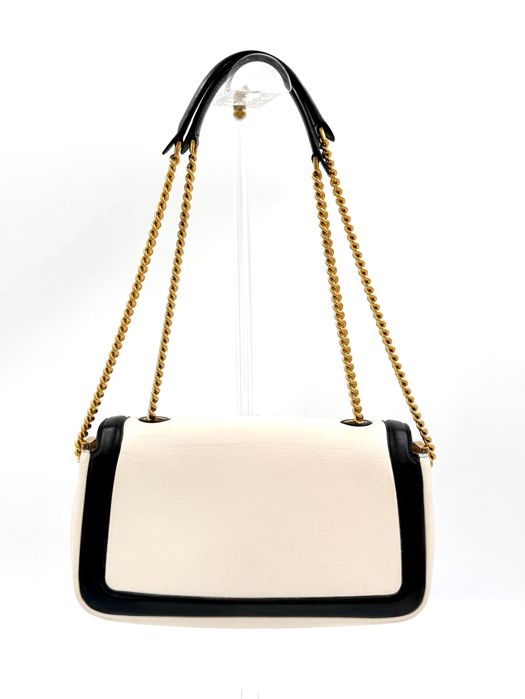 Pre-Owned Fendi Bicolor Leather Chain Midi Baguette - Authenticated