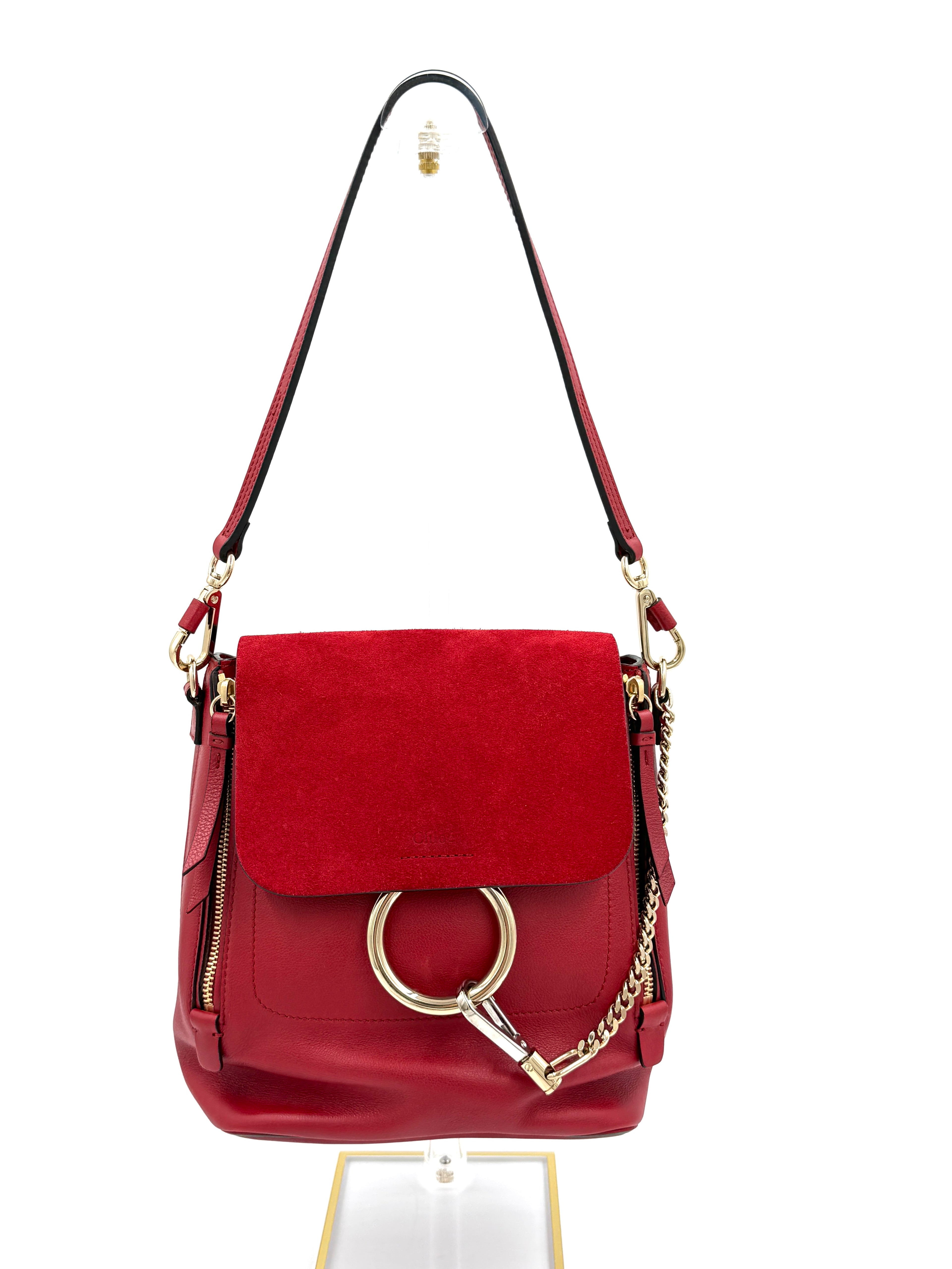 Pre-Owned Chloé Faye Small Backpack Calfskin Leather and Suede - Authenticated