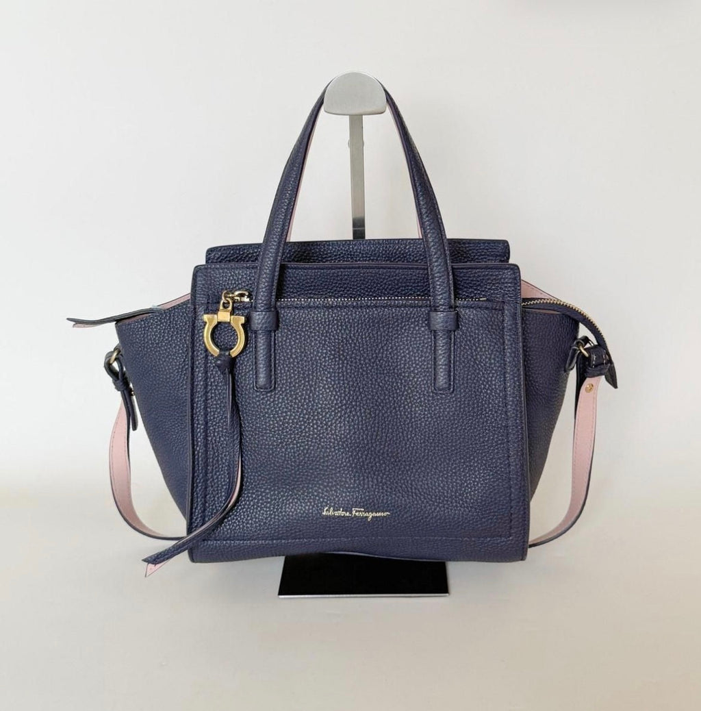 Pre-Owned Salvatore Ferragamo Navy Blue AMY Tote - Authenticated