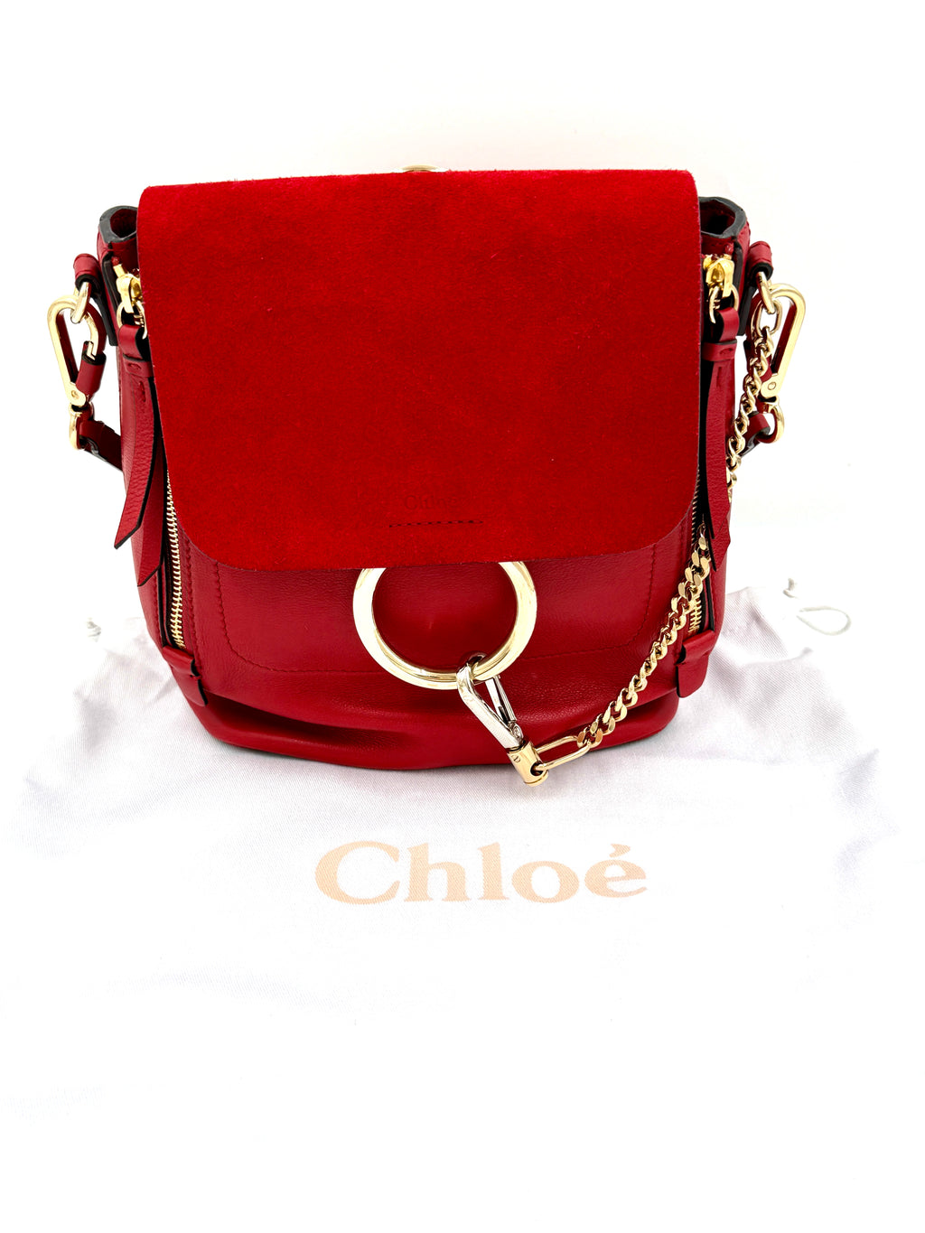 Pre-Owned Chloé Faye Small Backpack Calfskin Leather and Suede - Authenticated