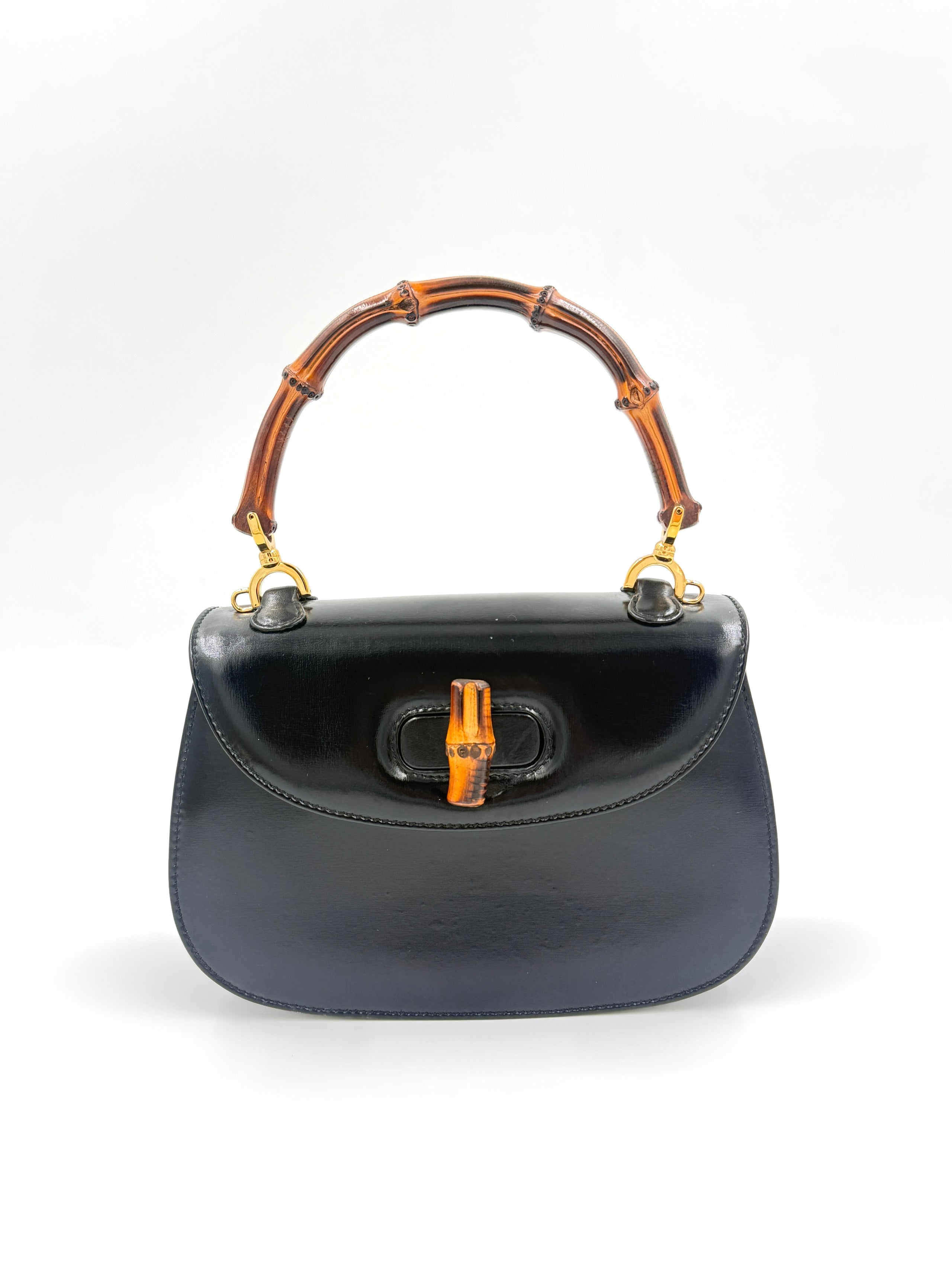 Pre-Owned Gucci Black 1947 Bamboo Handle Small - Authenticated