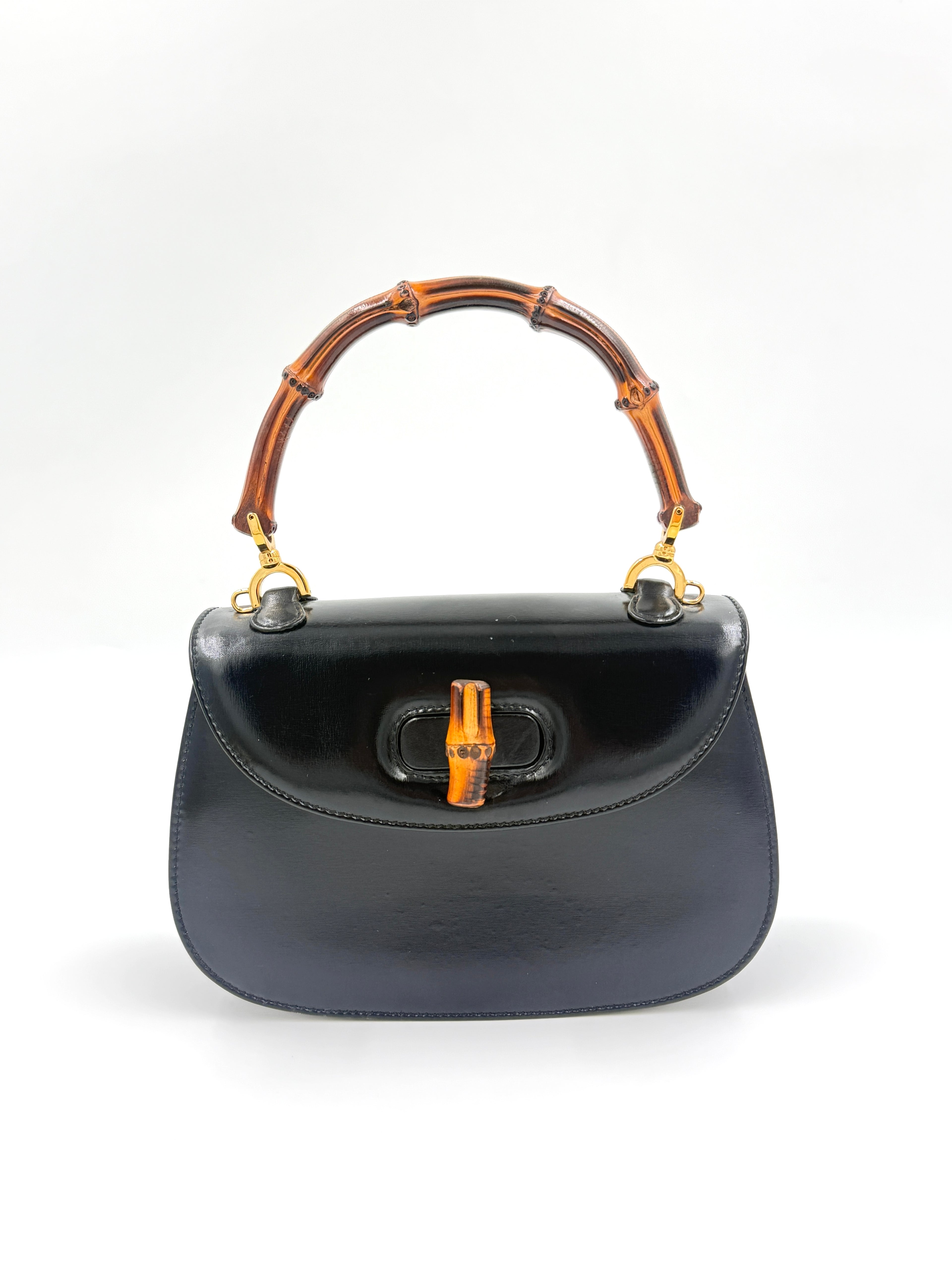 Pre-Owned Gucci Black 1947 Bamboo Handle Small - Authenticated