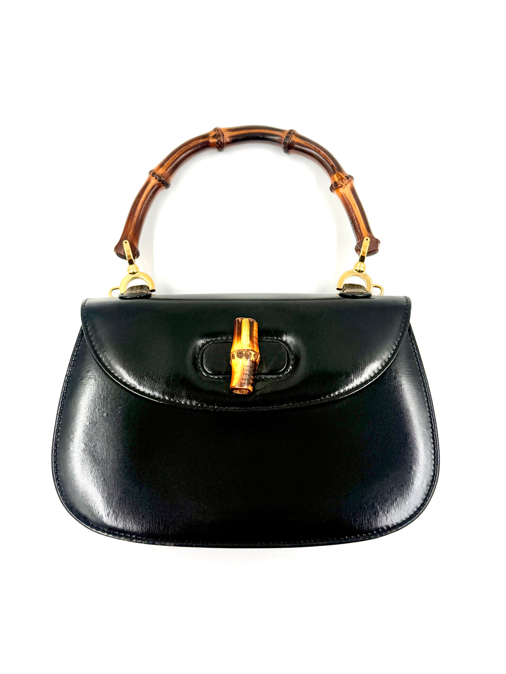 Pre-Owned Gucci Black 1947 Bamboo Handle Small - Authenticated
