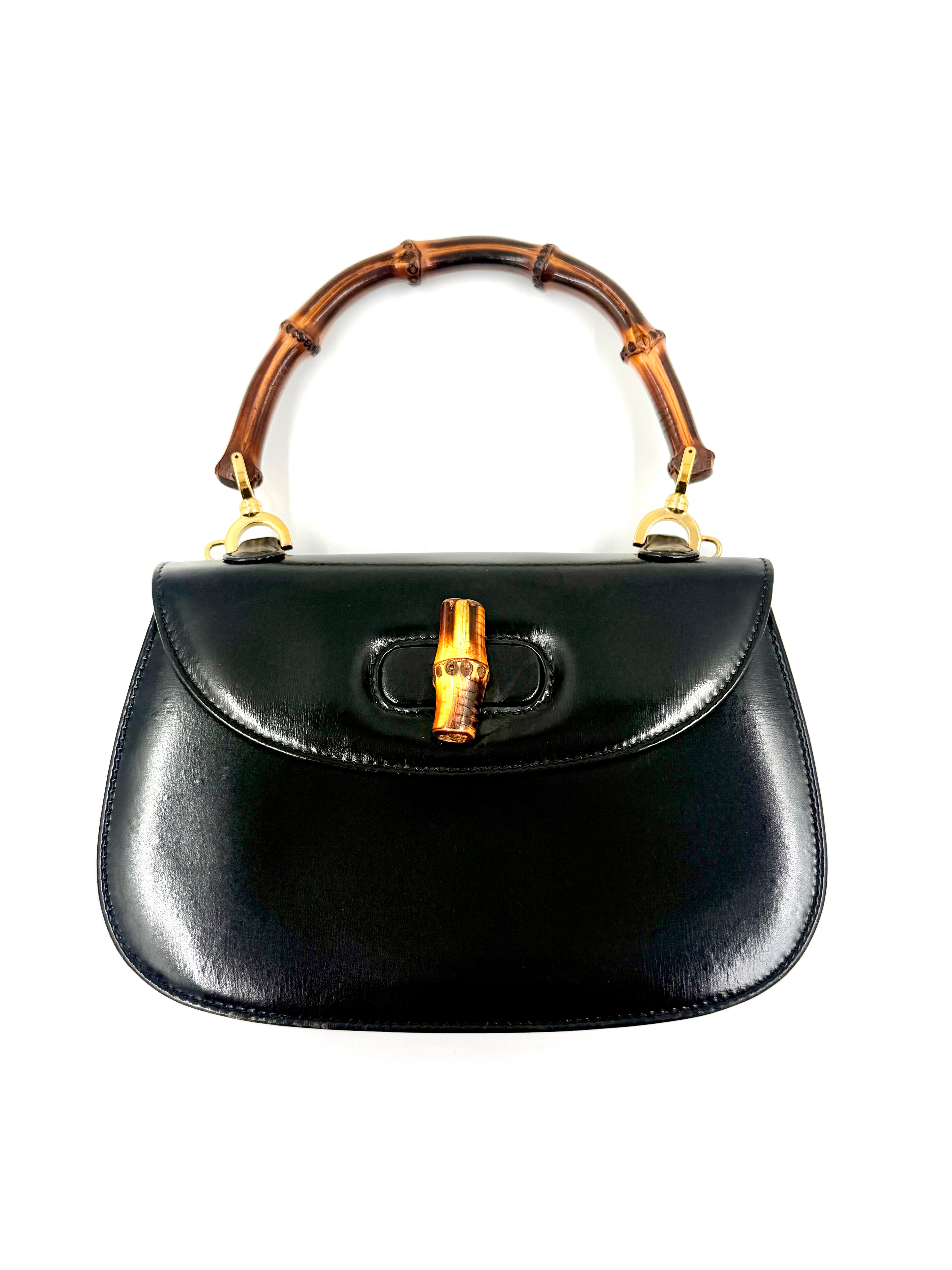 Pre-Owned Gucci Black 1947 Bamboo Handle Small - Authenticated