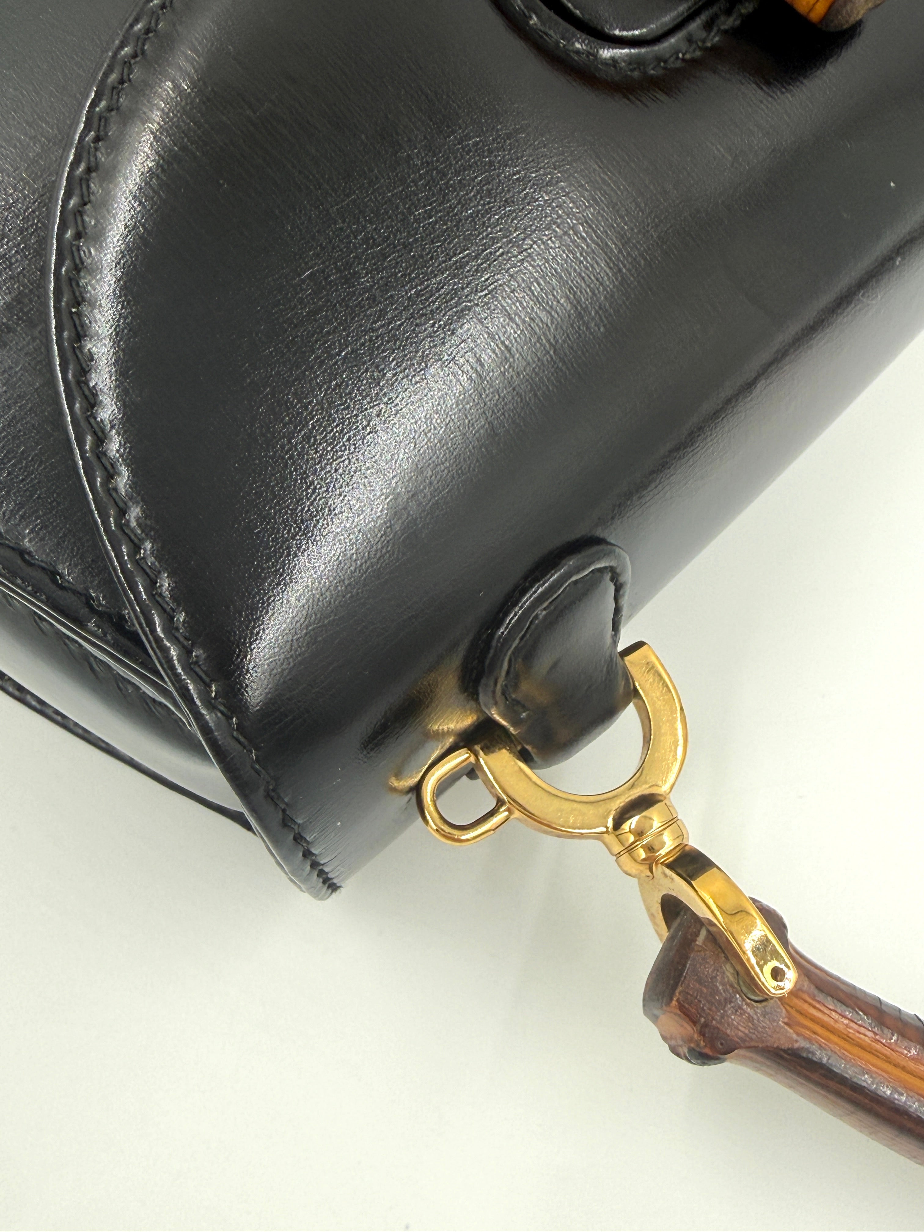 Pre-Owned Gucci Black 1947 Bamboo Handle Small - Authenticated
