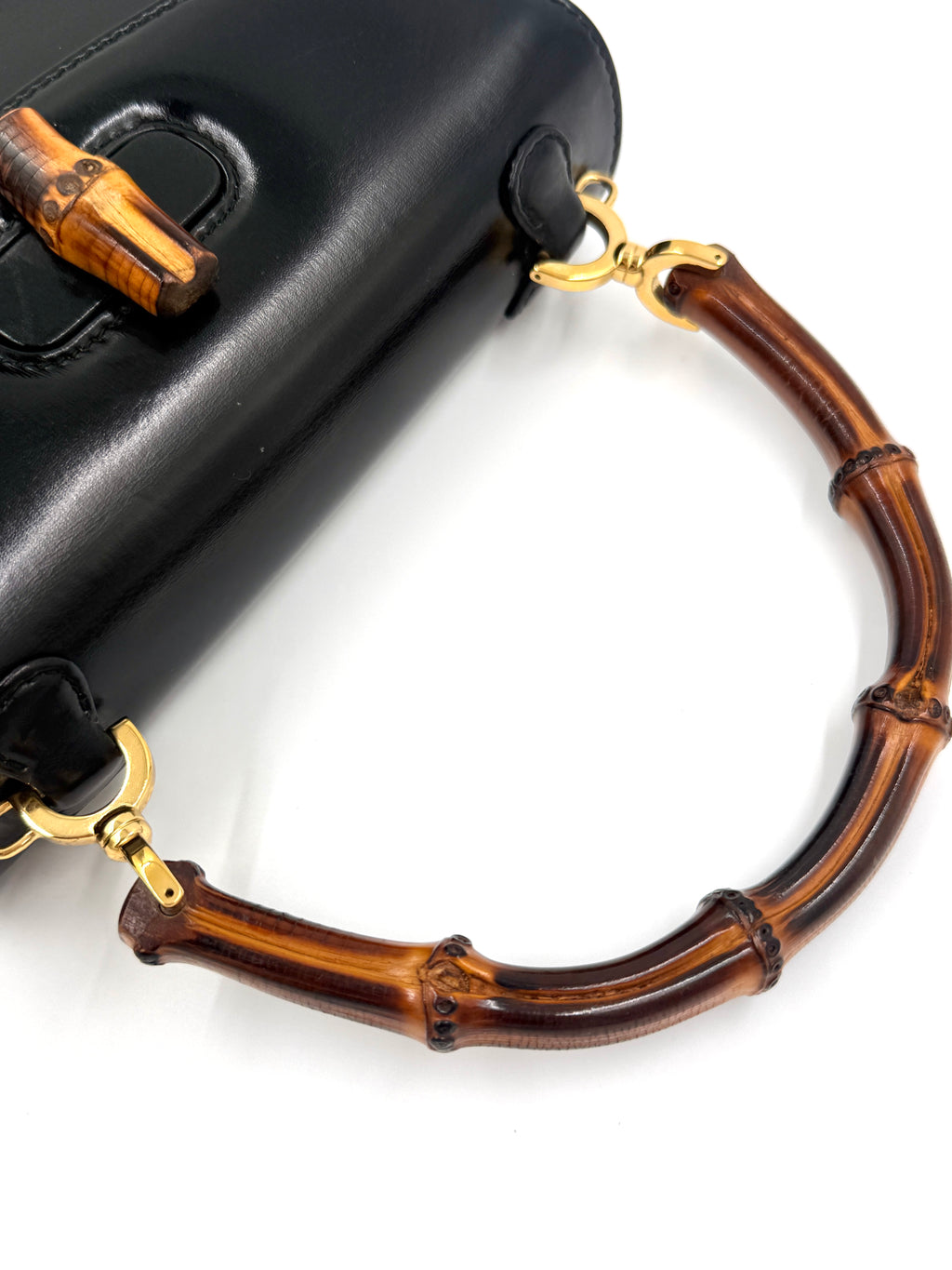 Pre-Owned Gucci Black 1947 Bamboo Handle Small - Authenticated