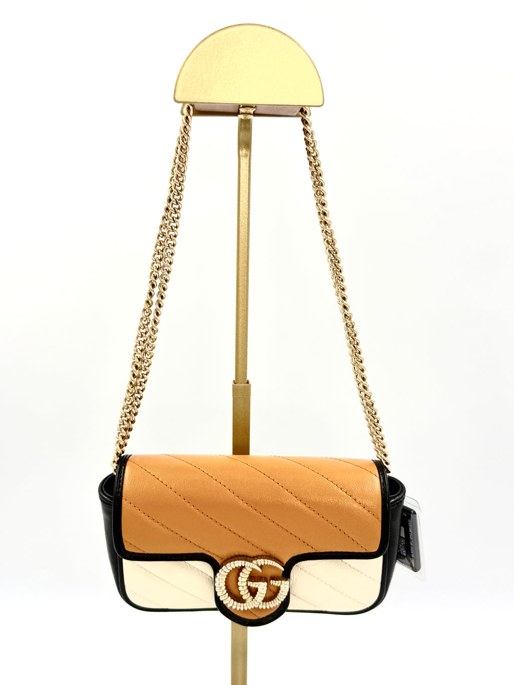 Pre-Owned GUCCI Double G Marmont Small Tri Color with Gold Hardware - Authenticated