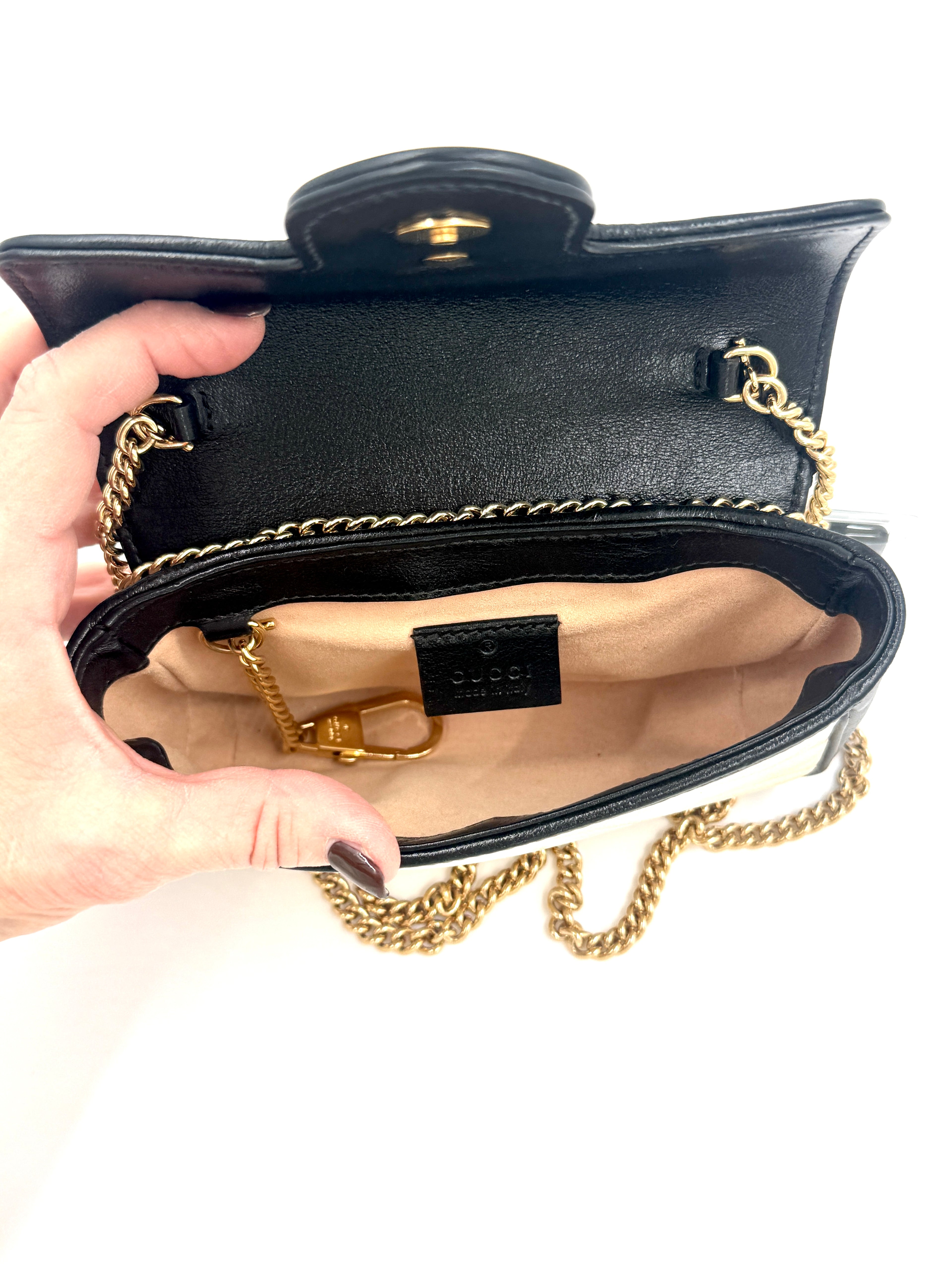 Pre-Owned GUCCI Double G Marmont Small Tri Color with Gold Hardware - Authenticated