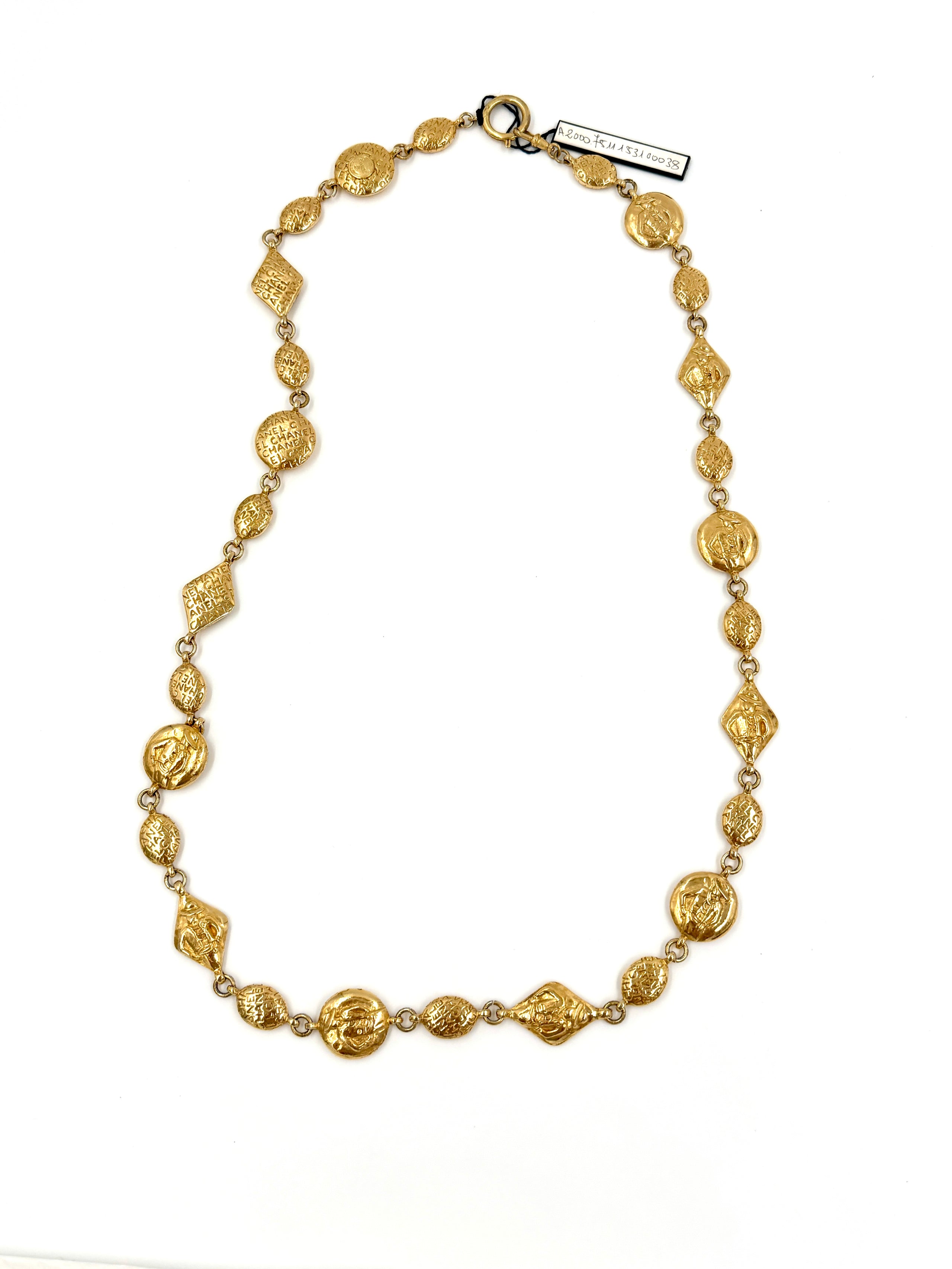 Pre-Owned Chanel Vintage 24k Gold Plated Coco Mademoiselle Chain Necklace - Authenticated