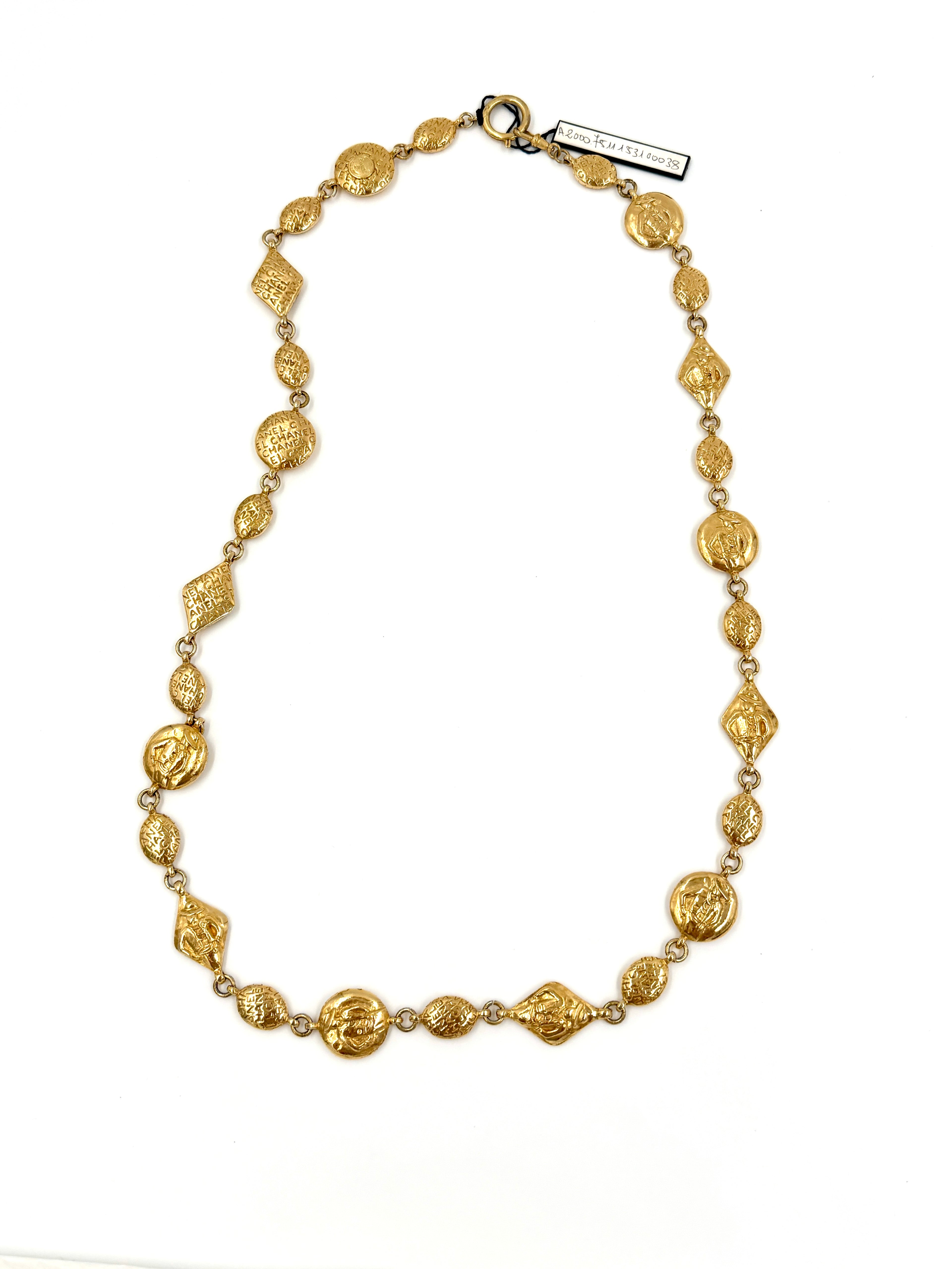 Pre-Owned Chanel Vintage 24k Gold Plated Coco Mademoiselle Chain Necklace - Authenticated