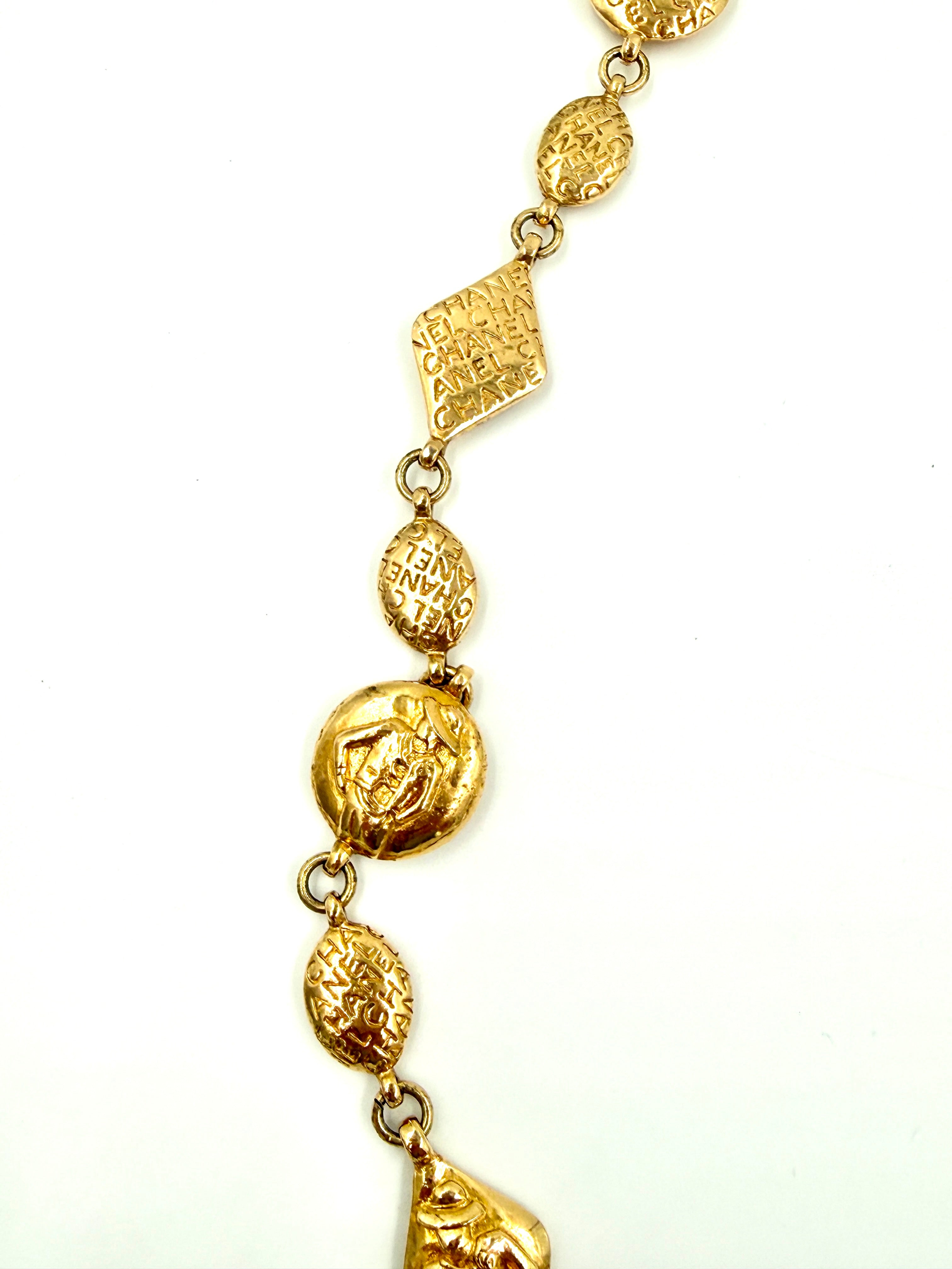Pre-Owned Chanel Vintage 24k Gold Plated Coco Mademoiselle Chain Necklace - Authenticated