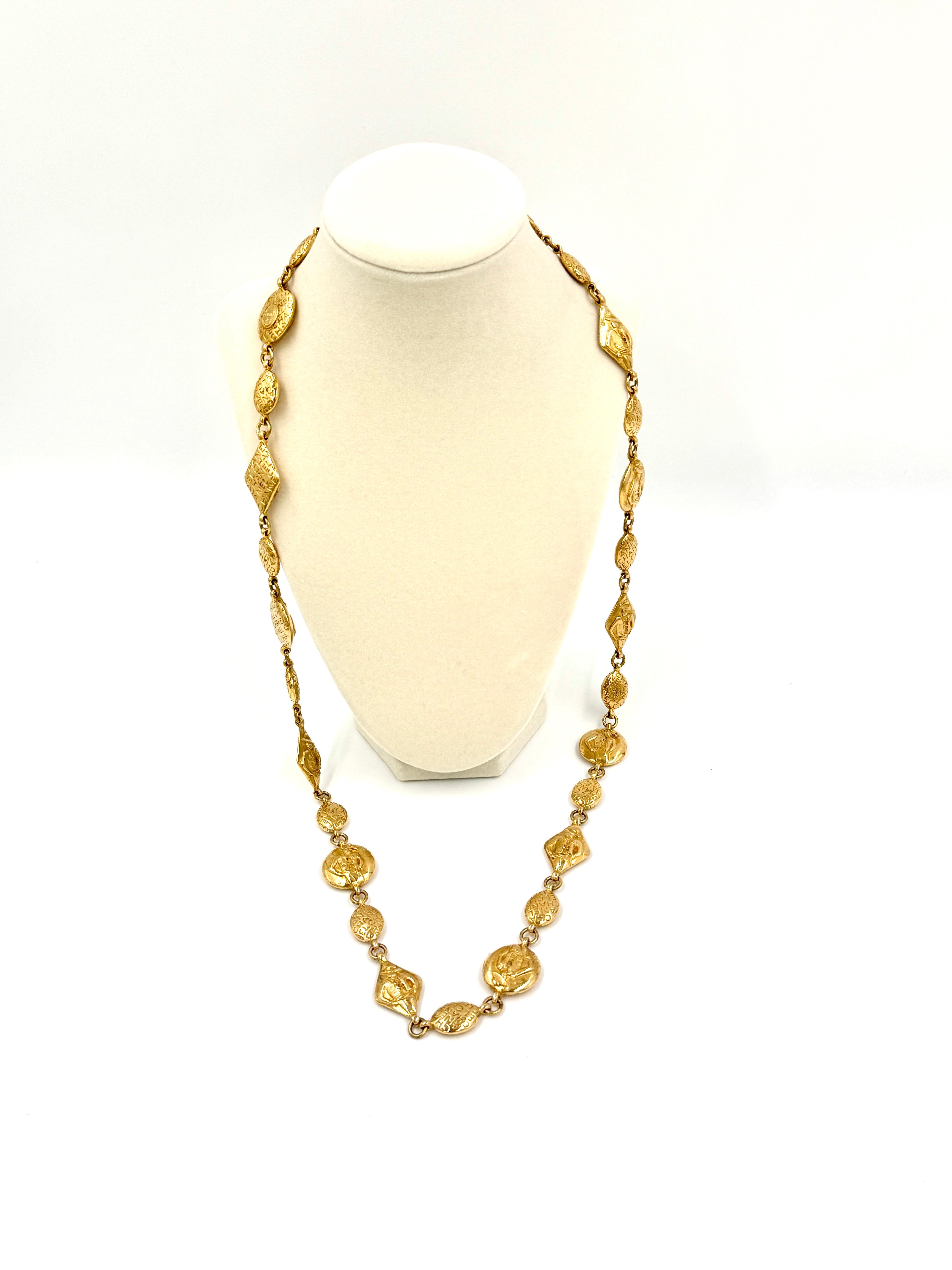 Pre-Owned Chanel Vintage 24k Gold Plated Coco Mademoiselle Chain Necklace - Authenticated