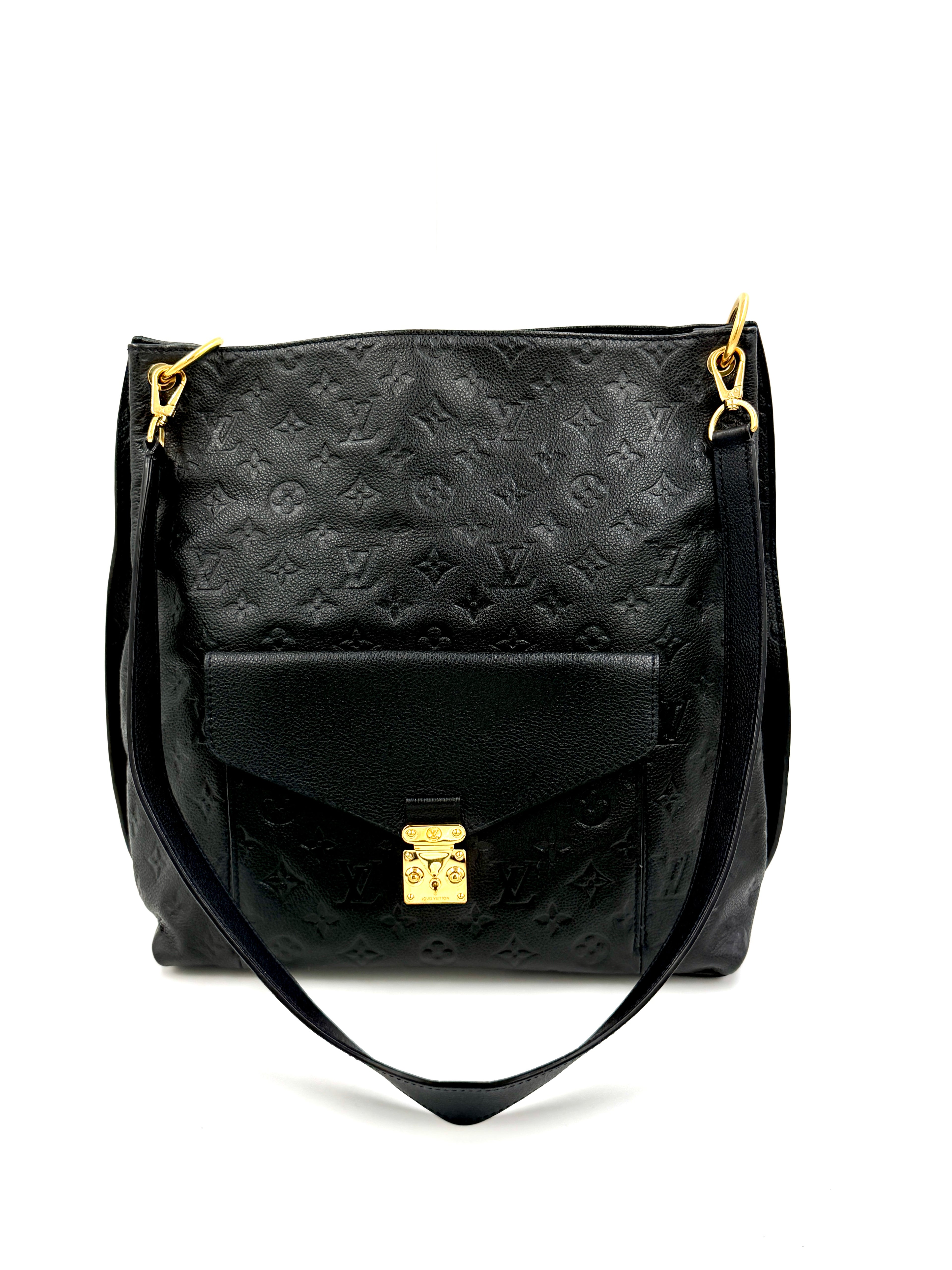 Pre-owned Louis Vuitton Métis Hobo Noir Monogram Empreinte Leather - Authenticated