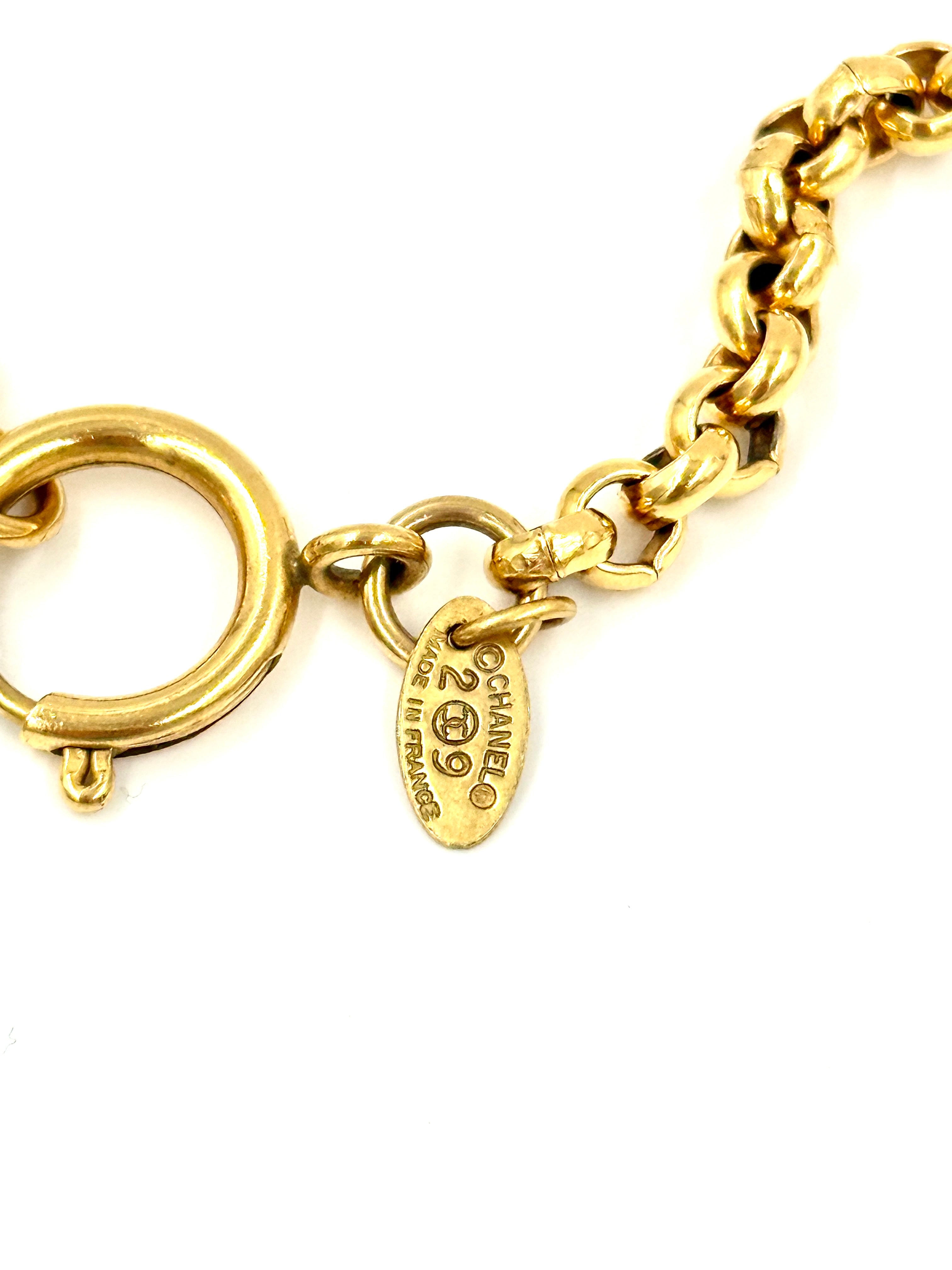 Pre-Owned CHANEL Vintage CC Logos Rhombus Charm Long Necklace 34" - Authenticated