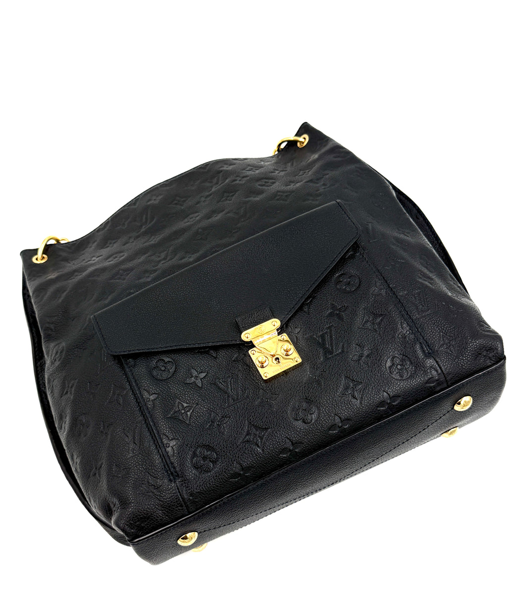 Pre-owned Louis Vuitton Métis Hobo Noir Monogram Empreinte Leather - Authenticated