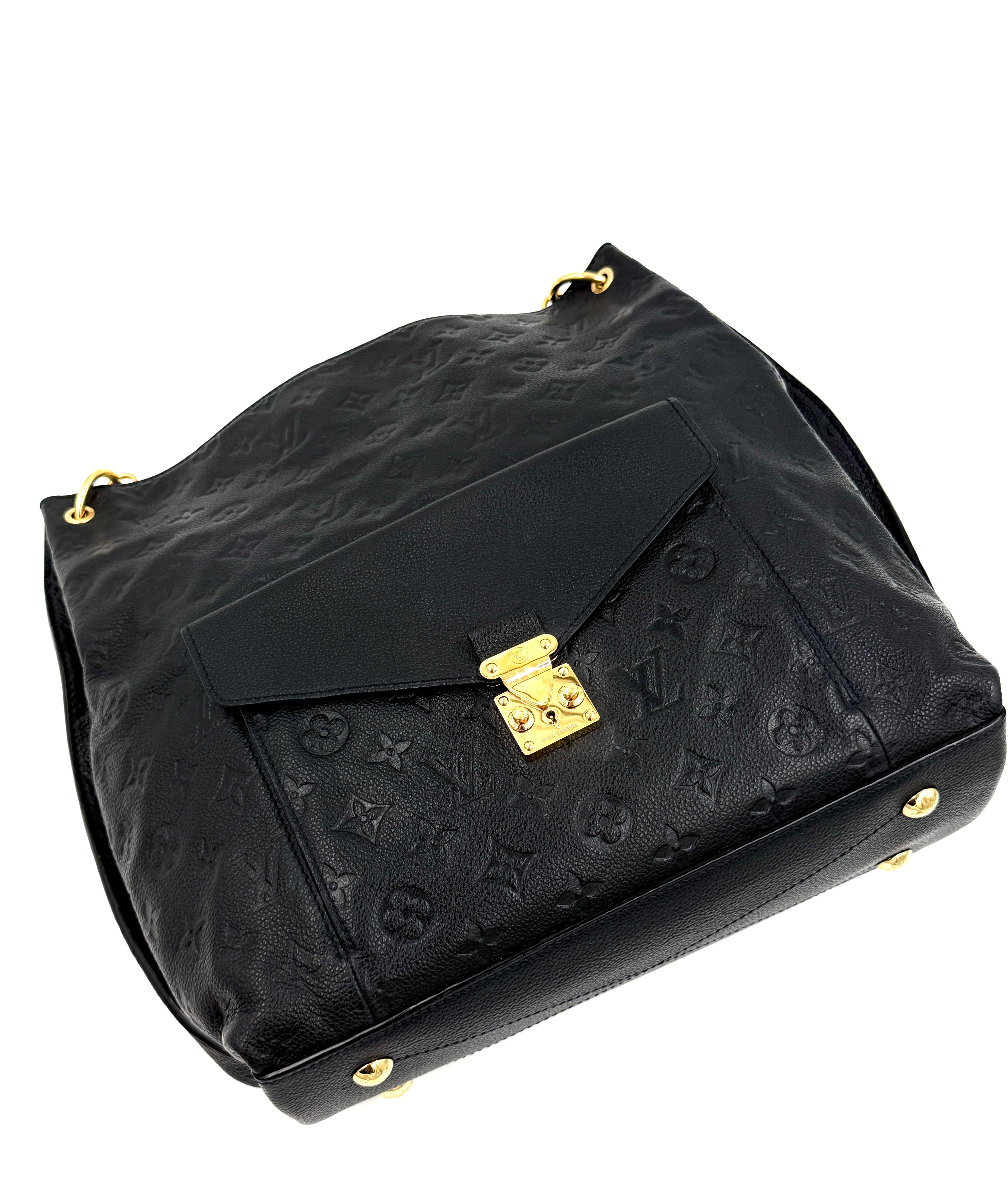 Pre-owned Louis Vuitton Métis Hobo Noir Monogram Empreinte Leather - Authenticated