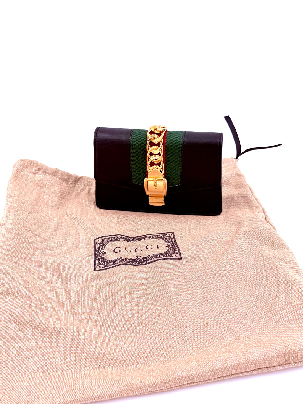 Pre-owned Gucci Sylvie Black Super Mini Crossbody Bag - Authenticated
