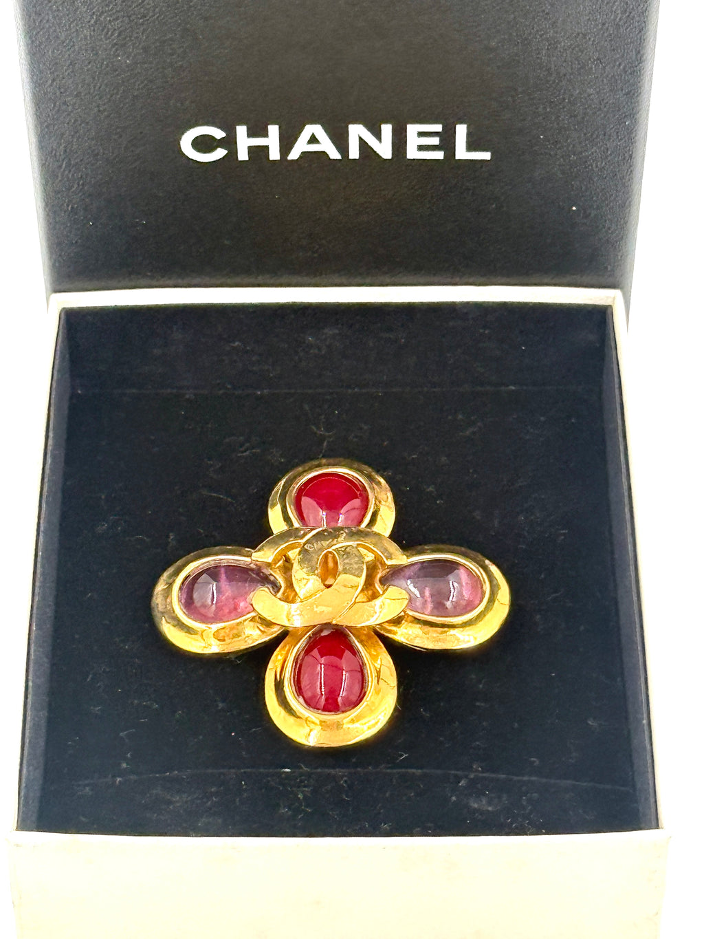 Pre-Owned Chanel Vintage Gripoix CC Pin & Brooch - Authenticated