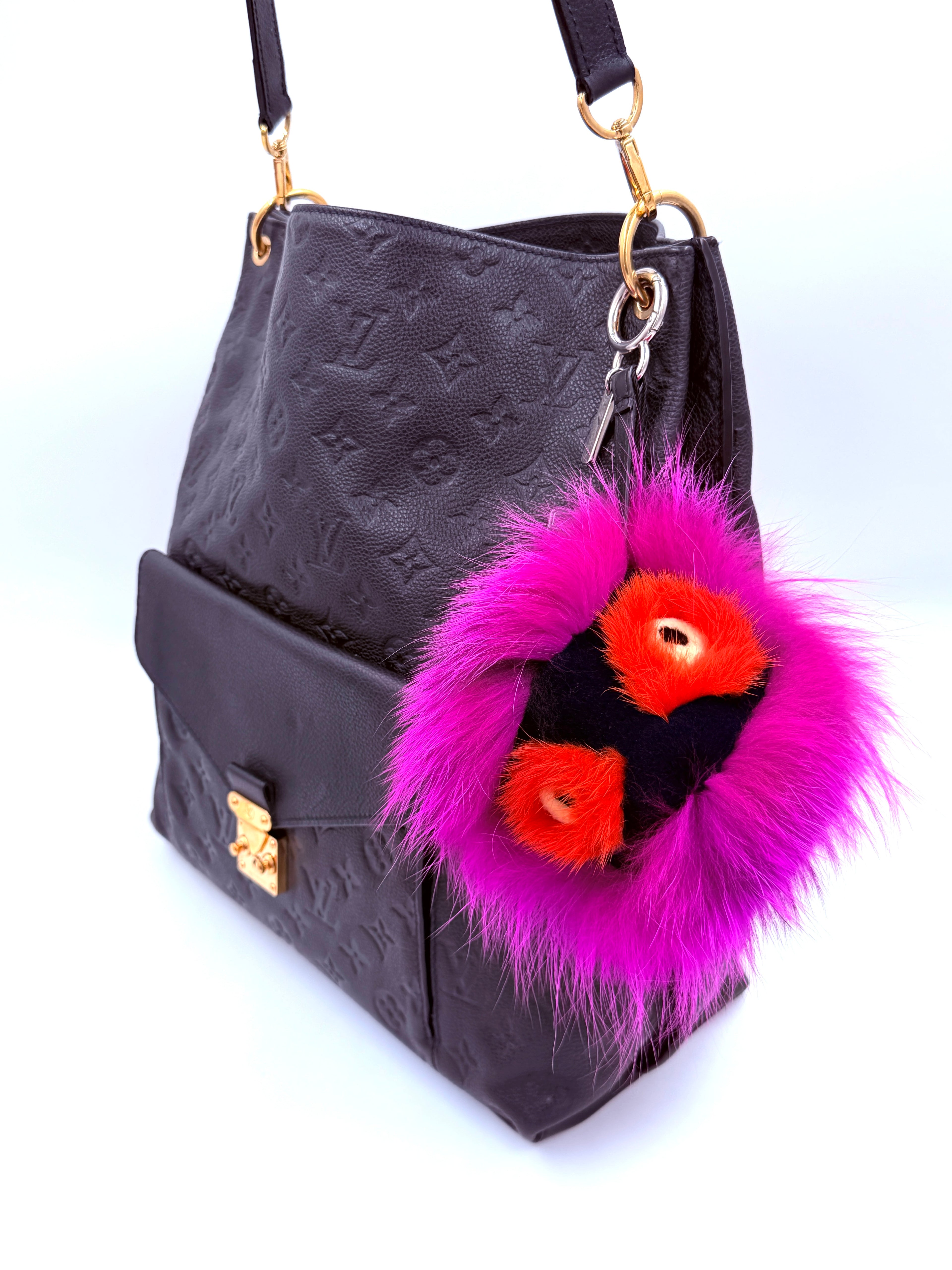 Pre-owned Fendi Fur "Zesty" Bug Bag Charm - Authenticated