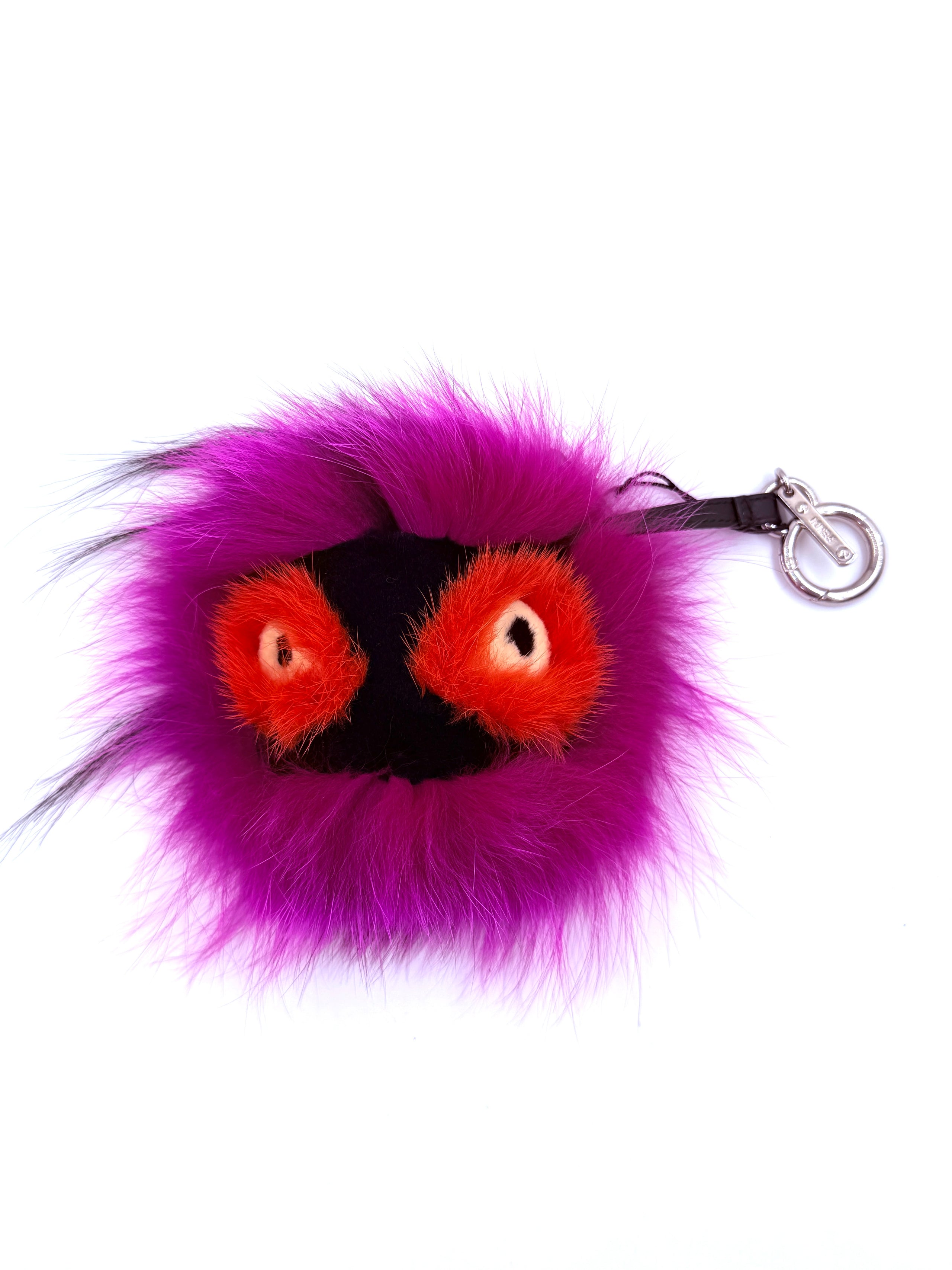 Pre-owned Fendi Fur "Zesty" Bug Bag Charm - Authenticated