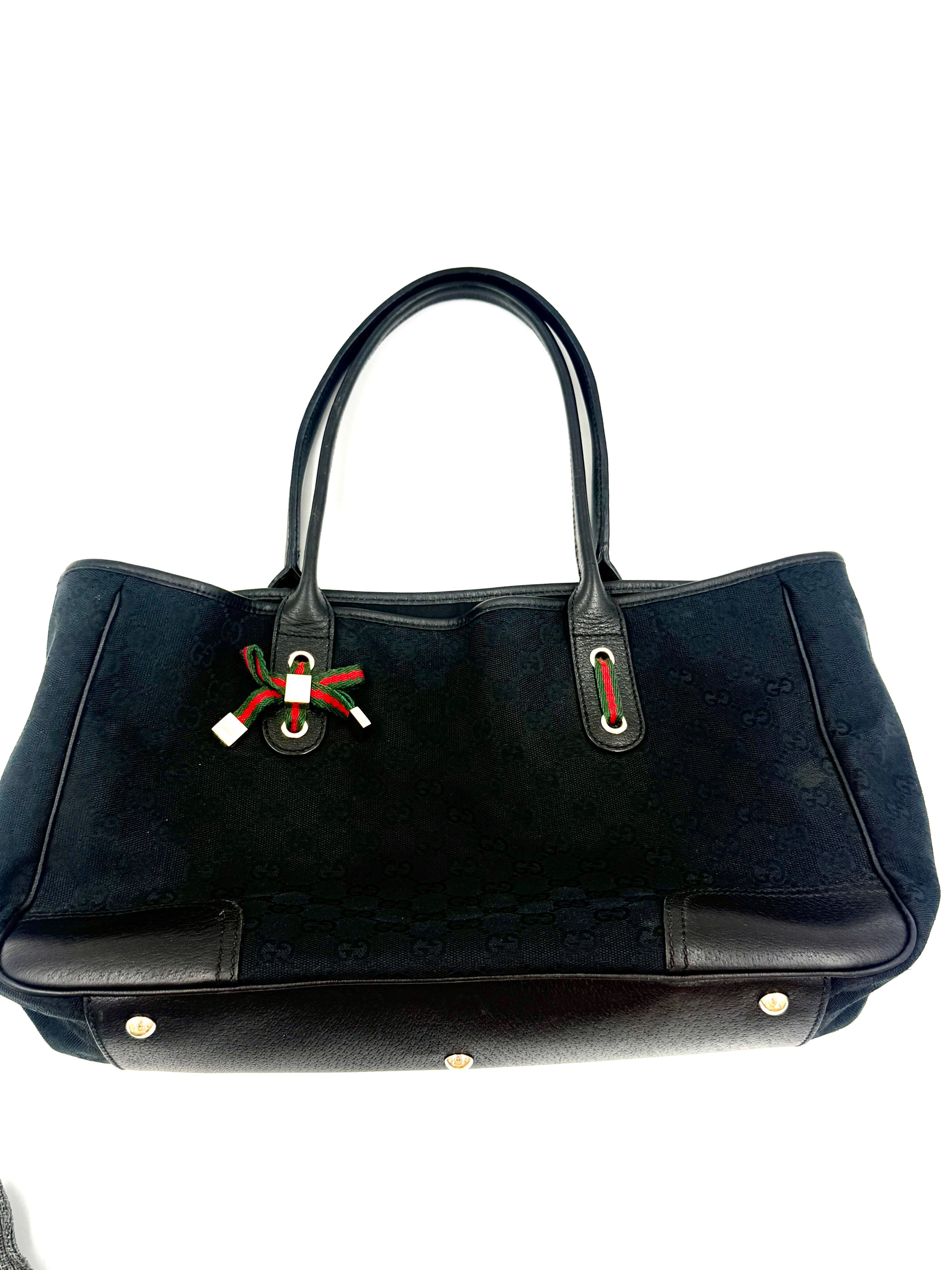 Pre-Owned Gucci Monogram Medium Princy Tote Black - Authenticated