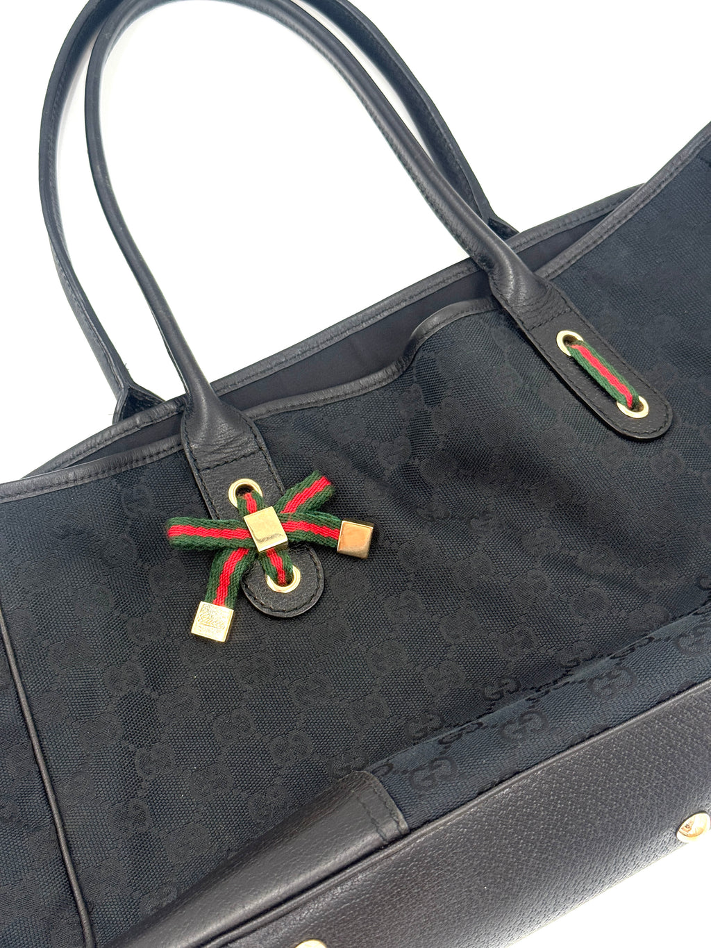 Pre-Owned Gucci Monogram Medium Princy Tote Black - Authenticated