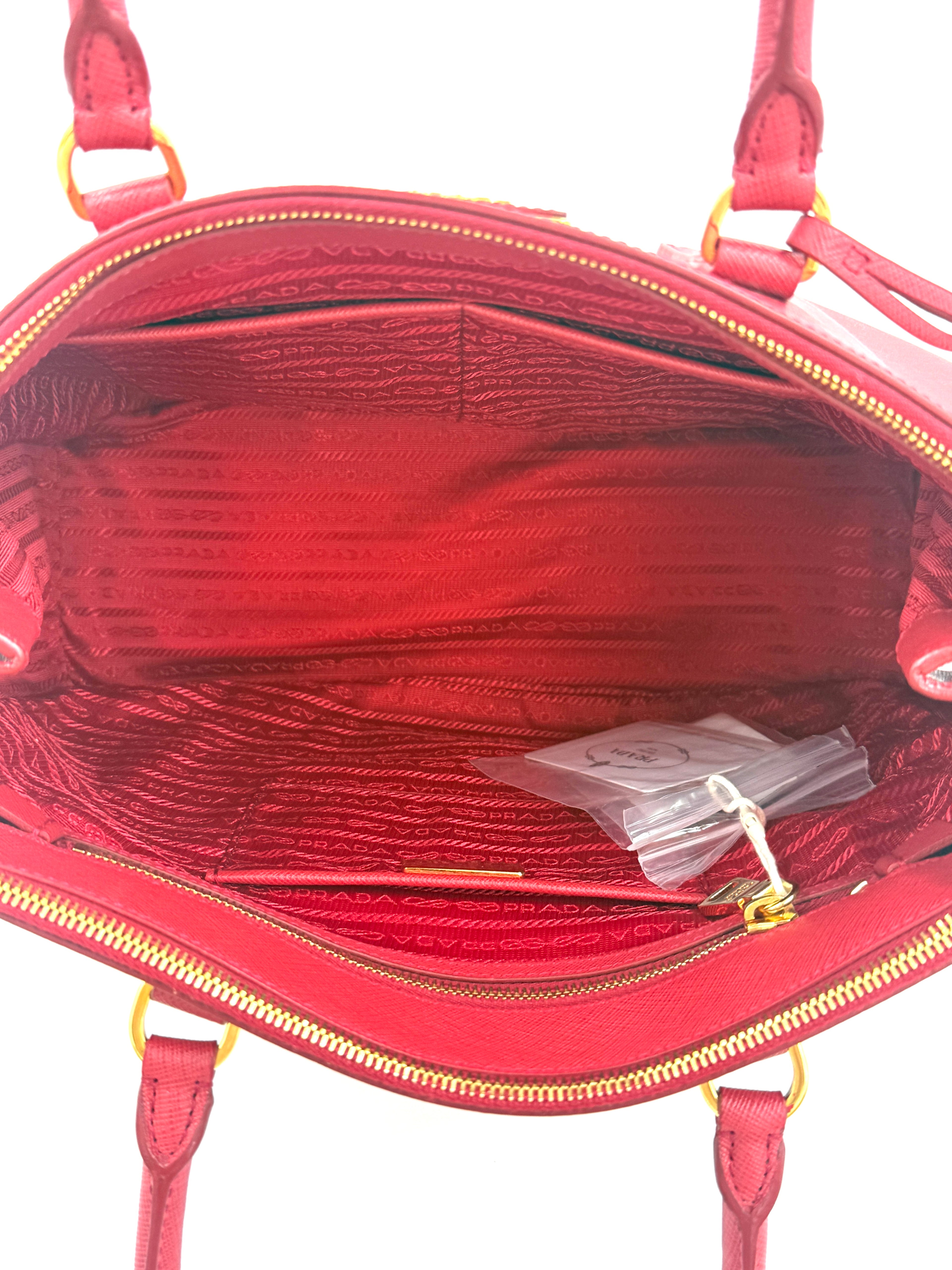Pre-Owned Prada Large Galleria Saffiano Leather in Red - Authenticated