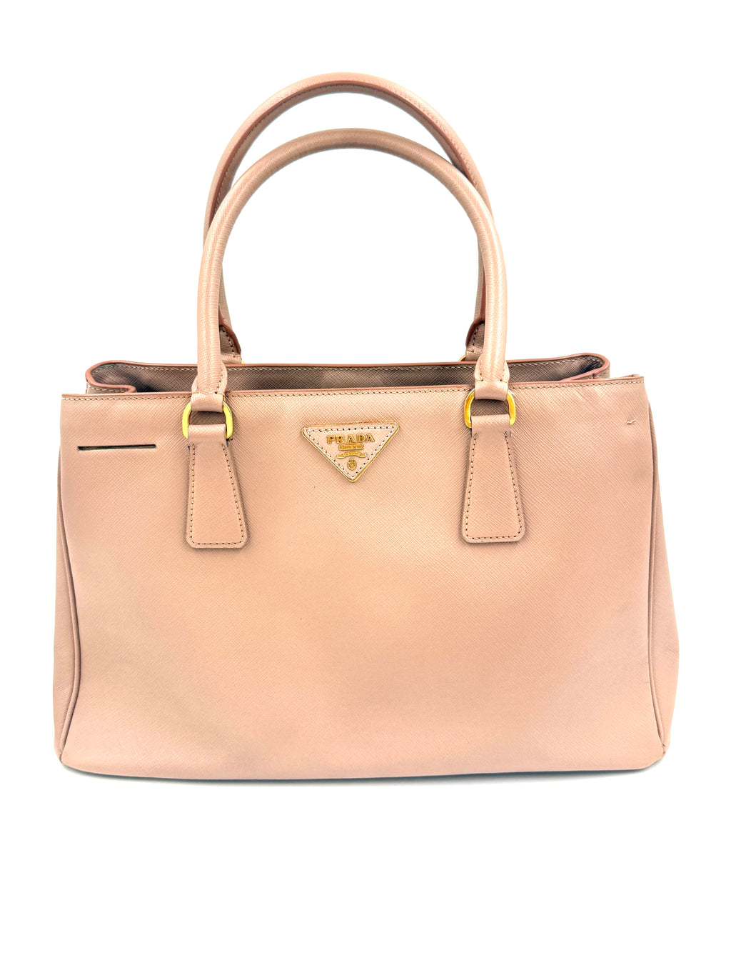 Pre-Owned Prada Galleria Saffiano Leather in Beige with Coordinating Wallet - Authenticated