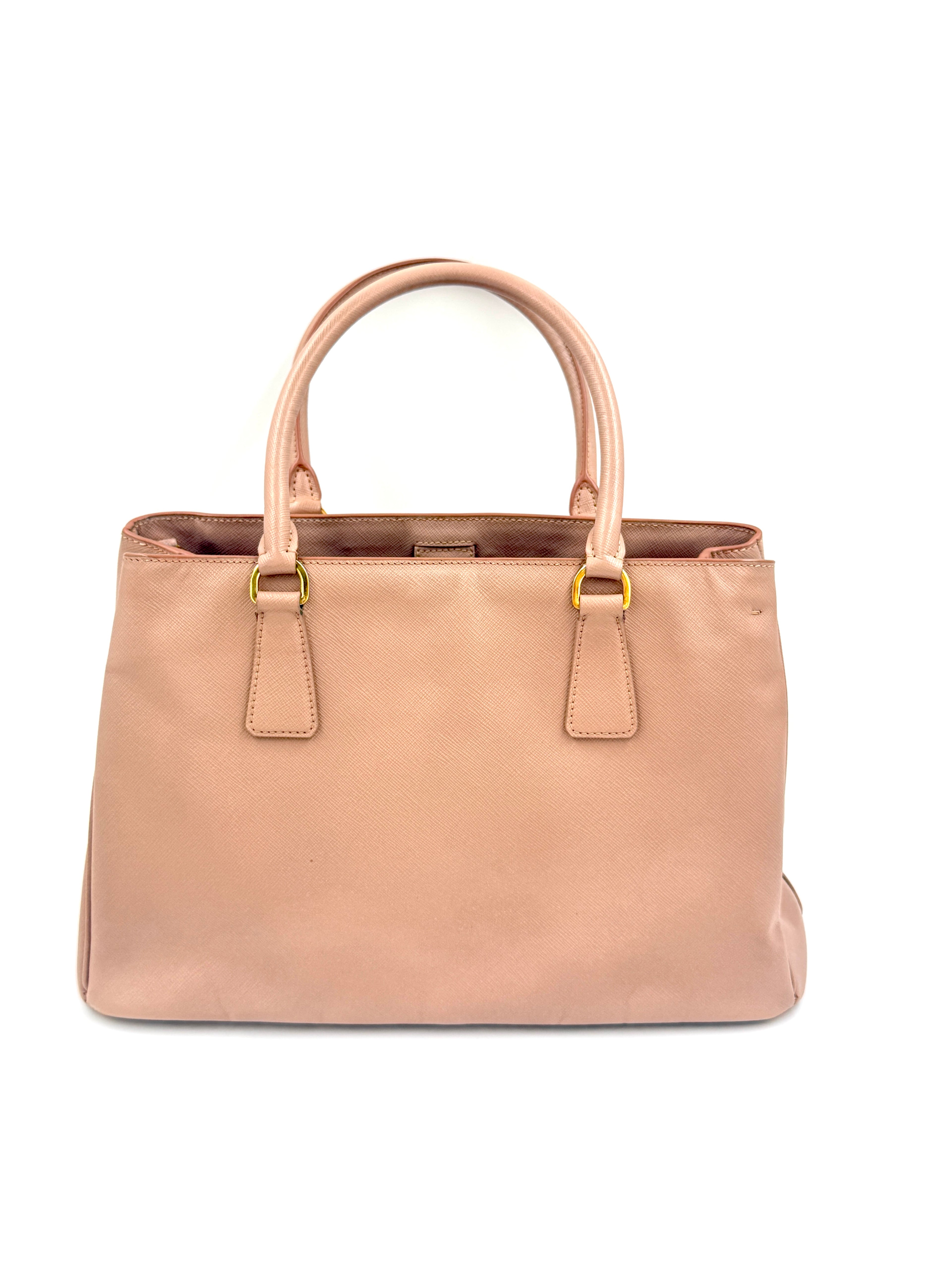 Pre-Owned Prada Galleria Saffiano Leather in Beige with Coordinating Wallet - Authenticated