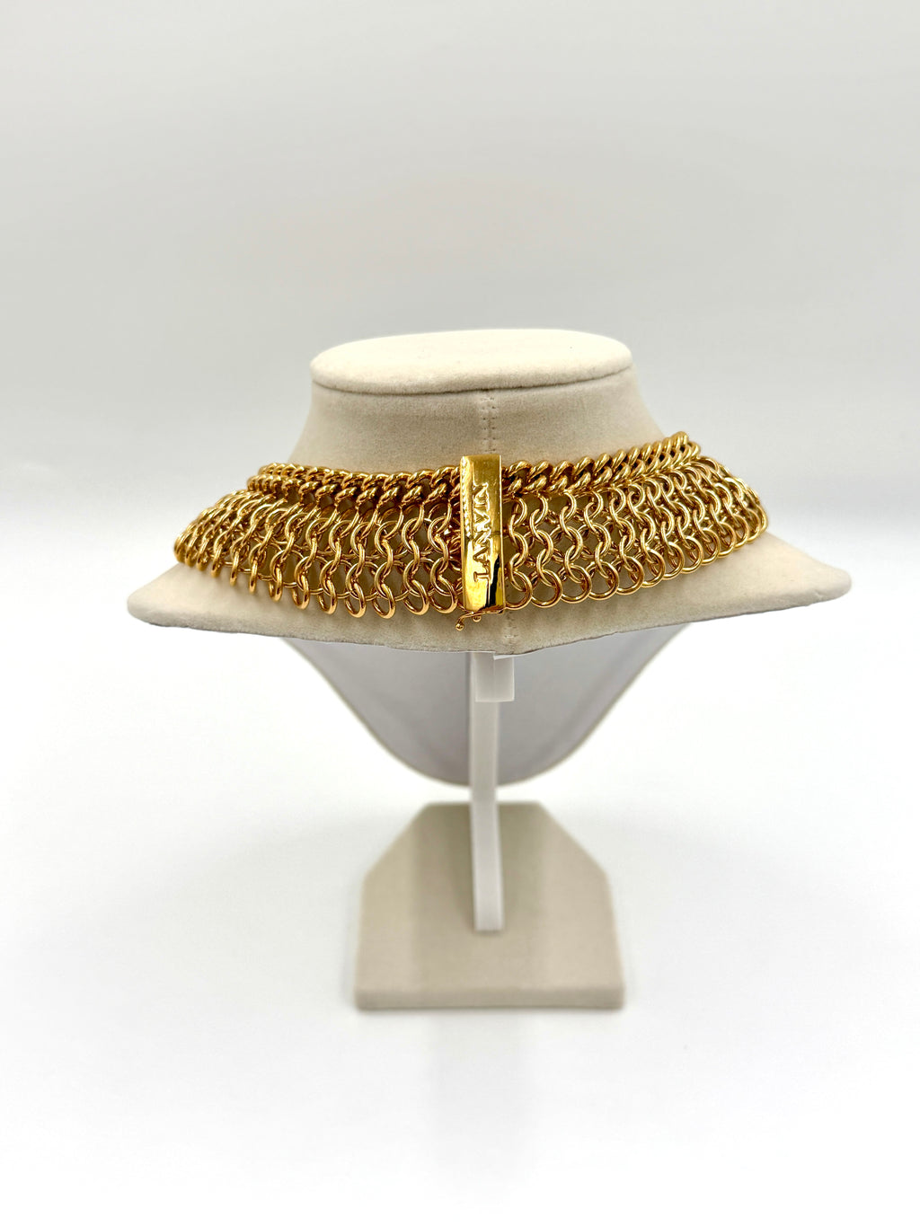 Pre-owned LANVIN Rare Vintage Gold Plated Collar Necklace - Authenticated