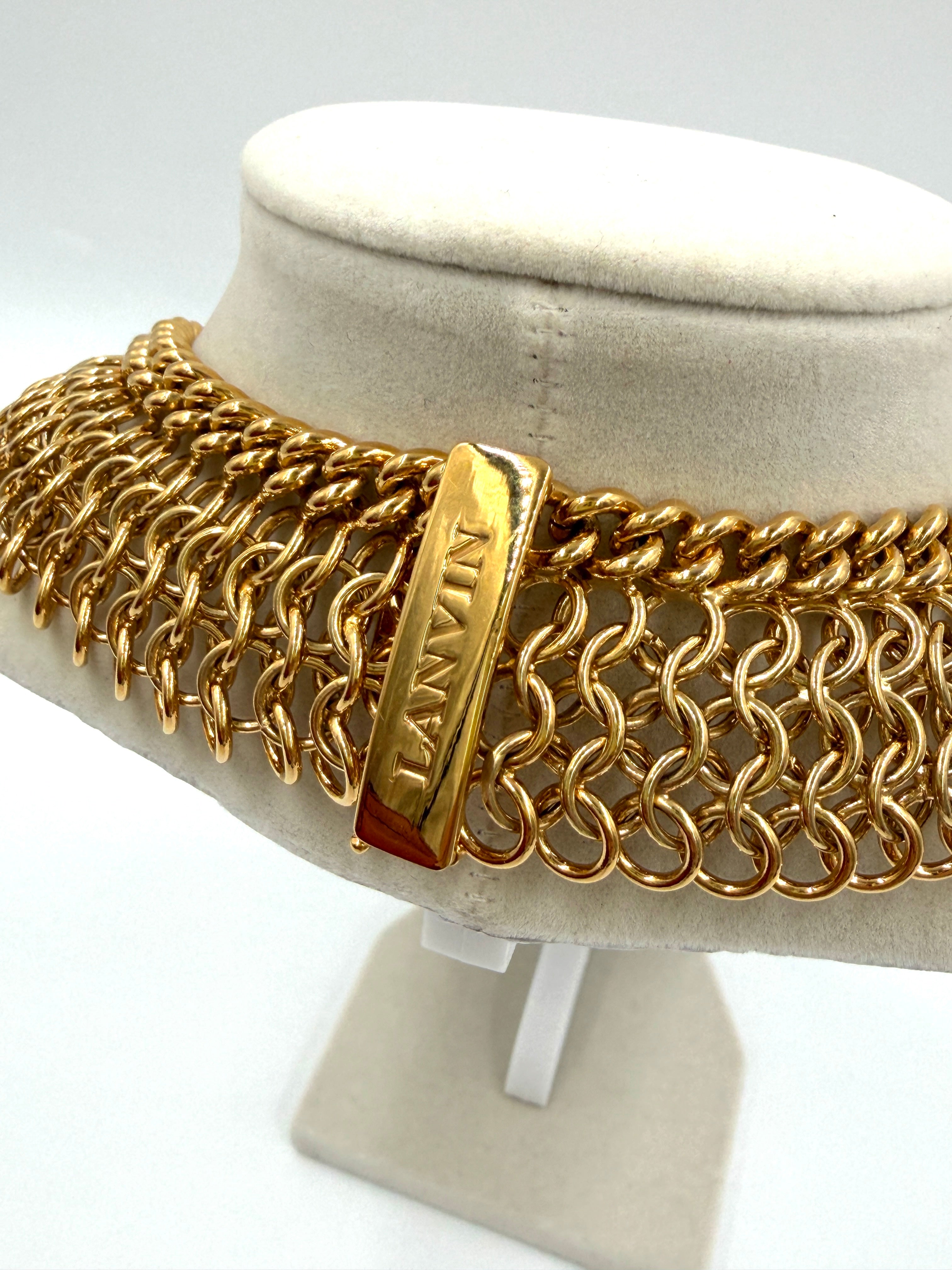 Pre-owned LANVIN Rare Vintage Gold Plated Collar Necklace - Authenticated