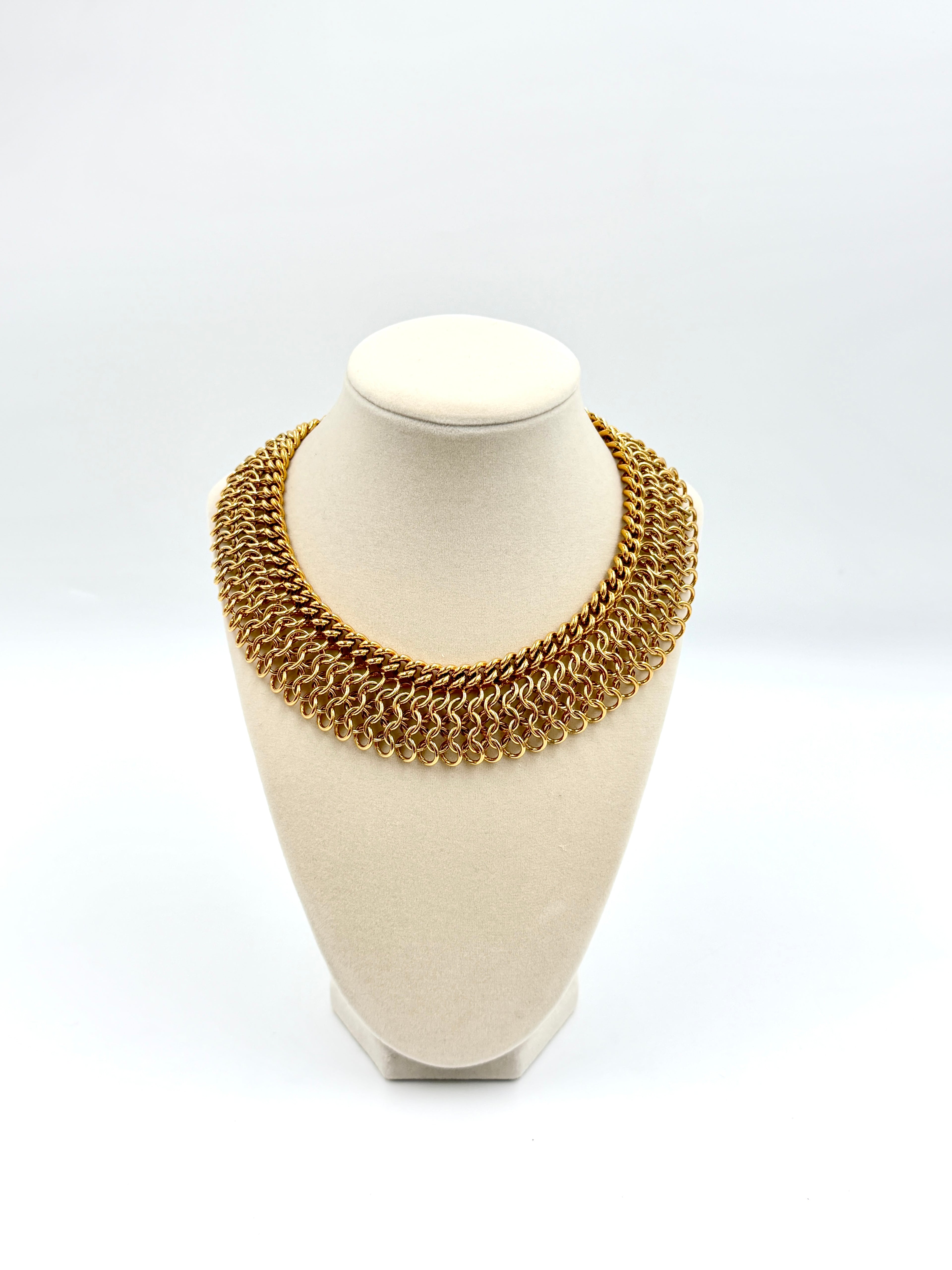 Pre-owned LANVIN Rare Vintage Gold Plated Collar Necklace - Authenticated