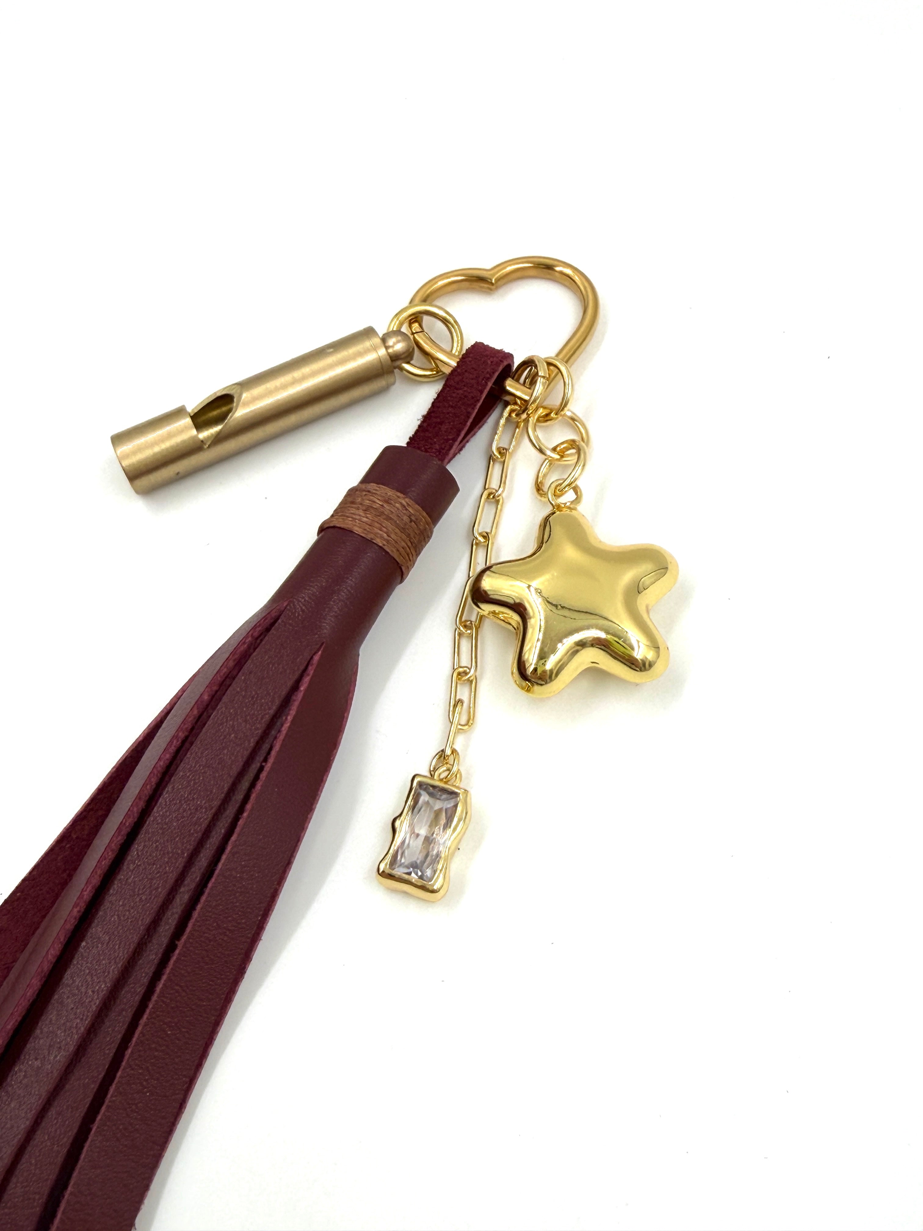 Hawley Studio Leather Tassel and Charms Bag Charm