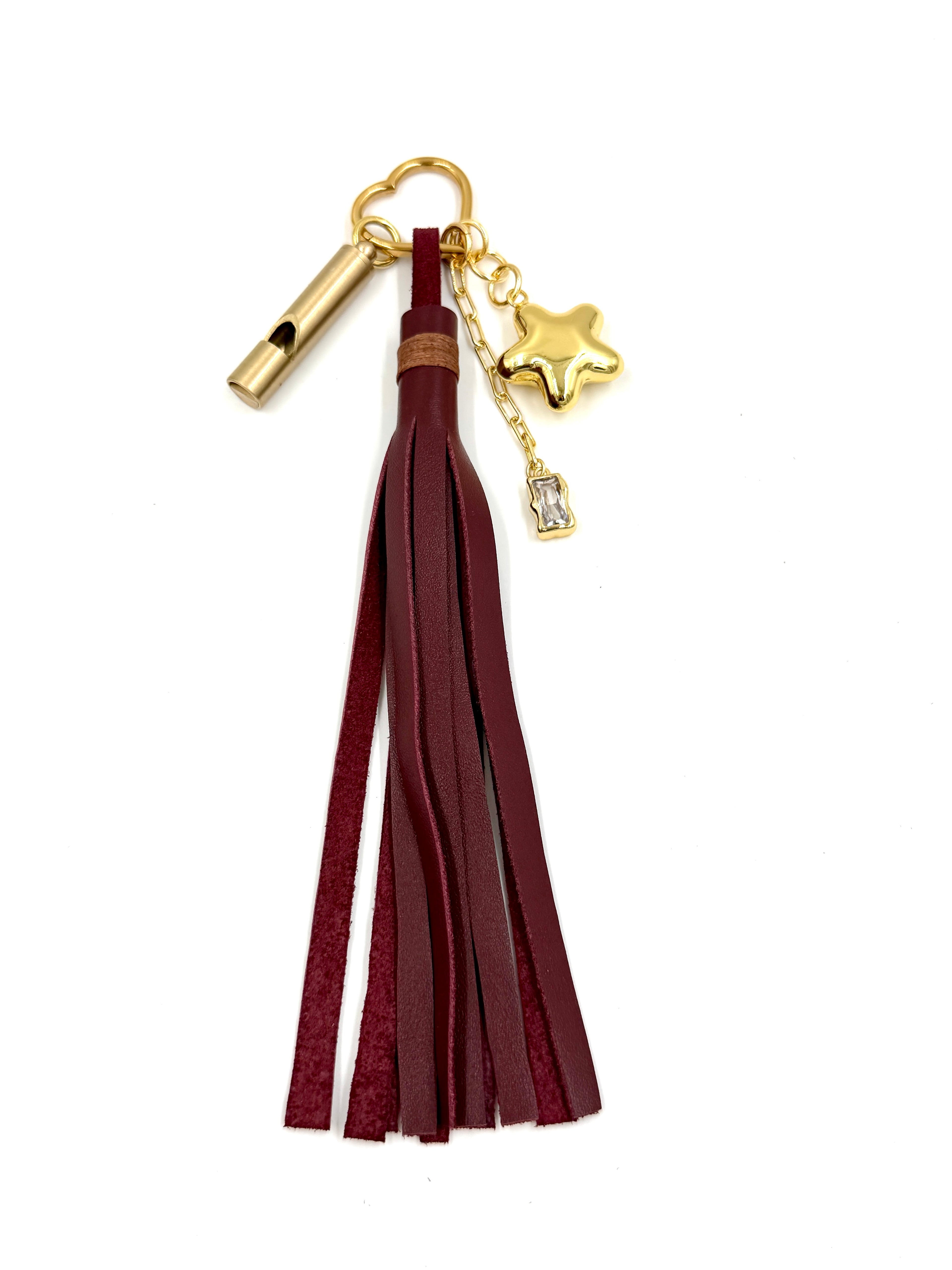 Hawley Studio Leather Tassel and Charms Bag Charm