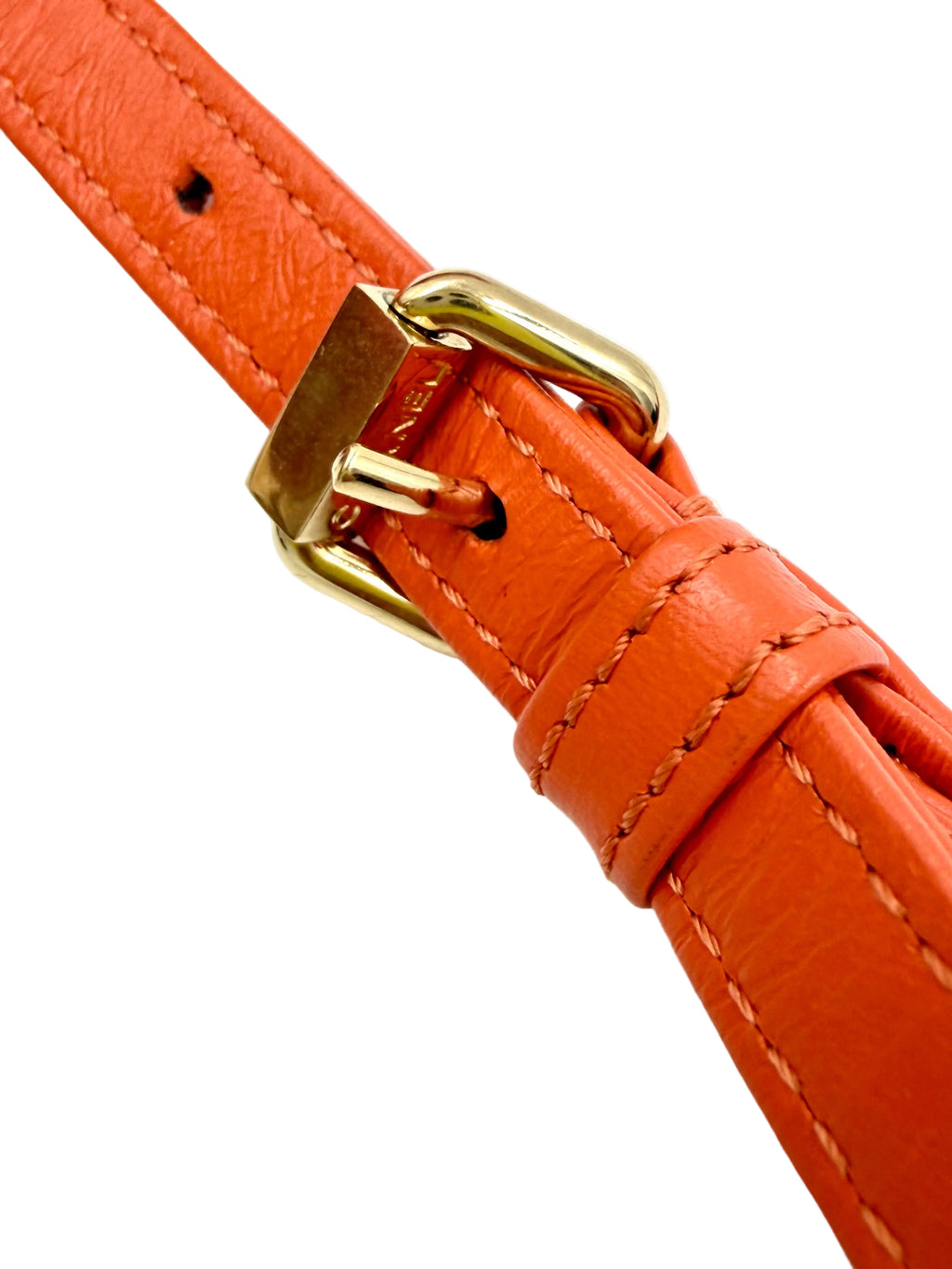 Pre-owned Chanel 2.55 Reissue Mini Flap Bag in Orange Crinkled Calfskin - Authenticated