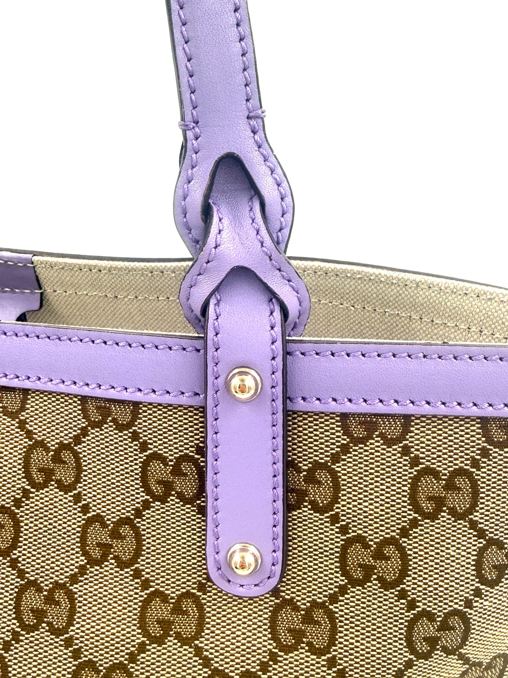 Pre-Owned Gucci Shopper Tote GG Supreme Small Lavender - Authenticated