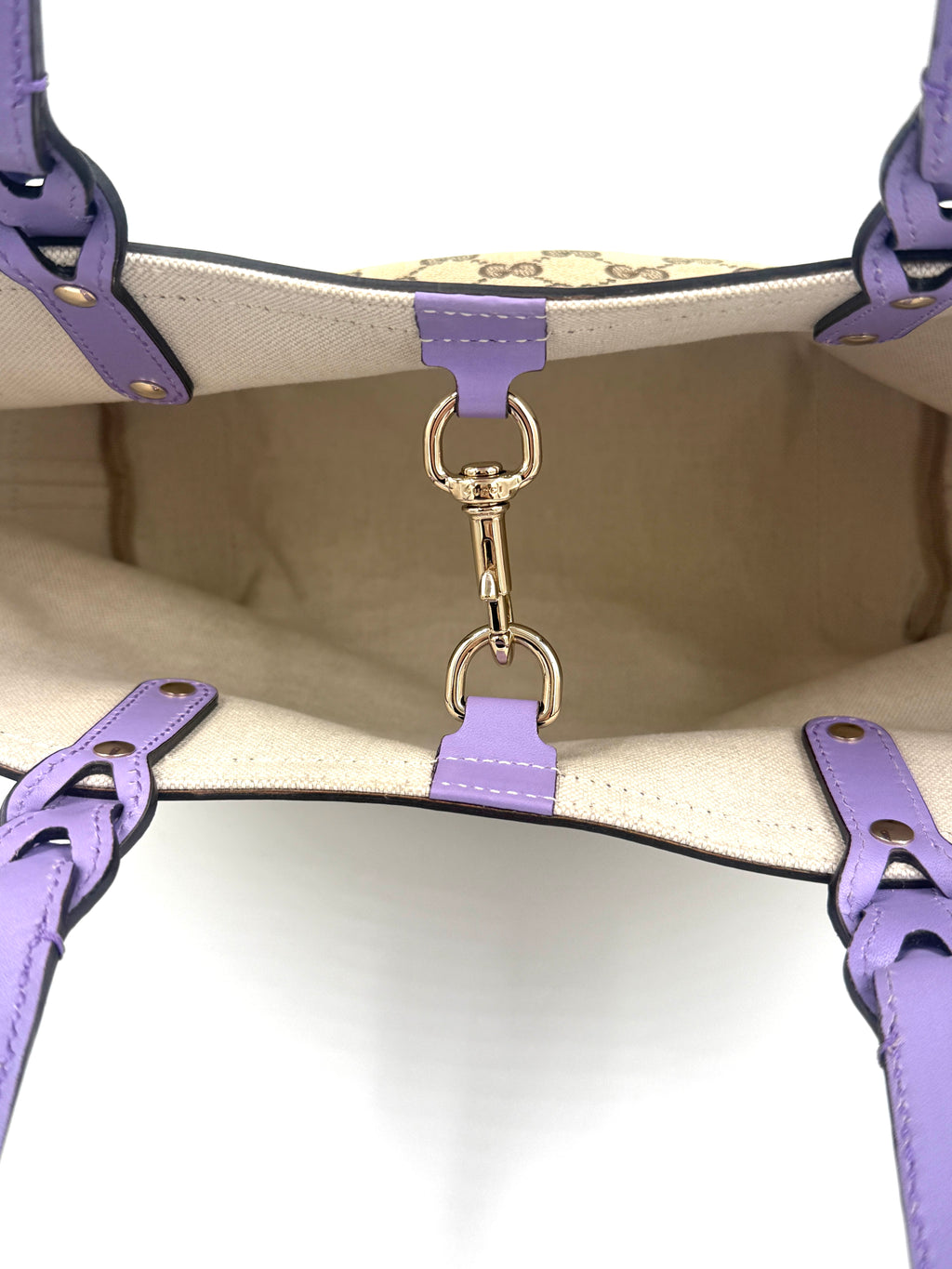Pre-Owned Gucci Shopper Tote GG Supreme Small Lavender - Authenticated