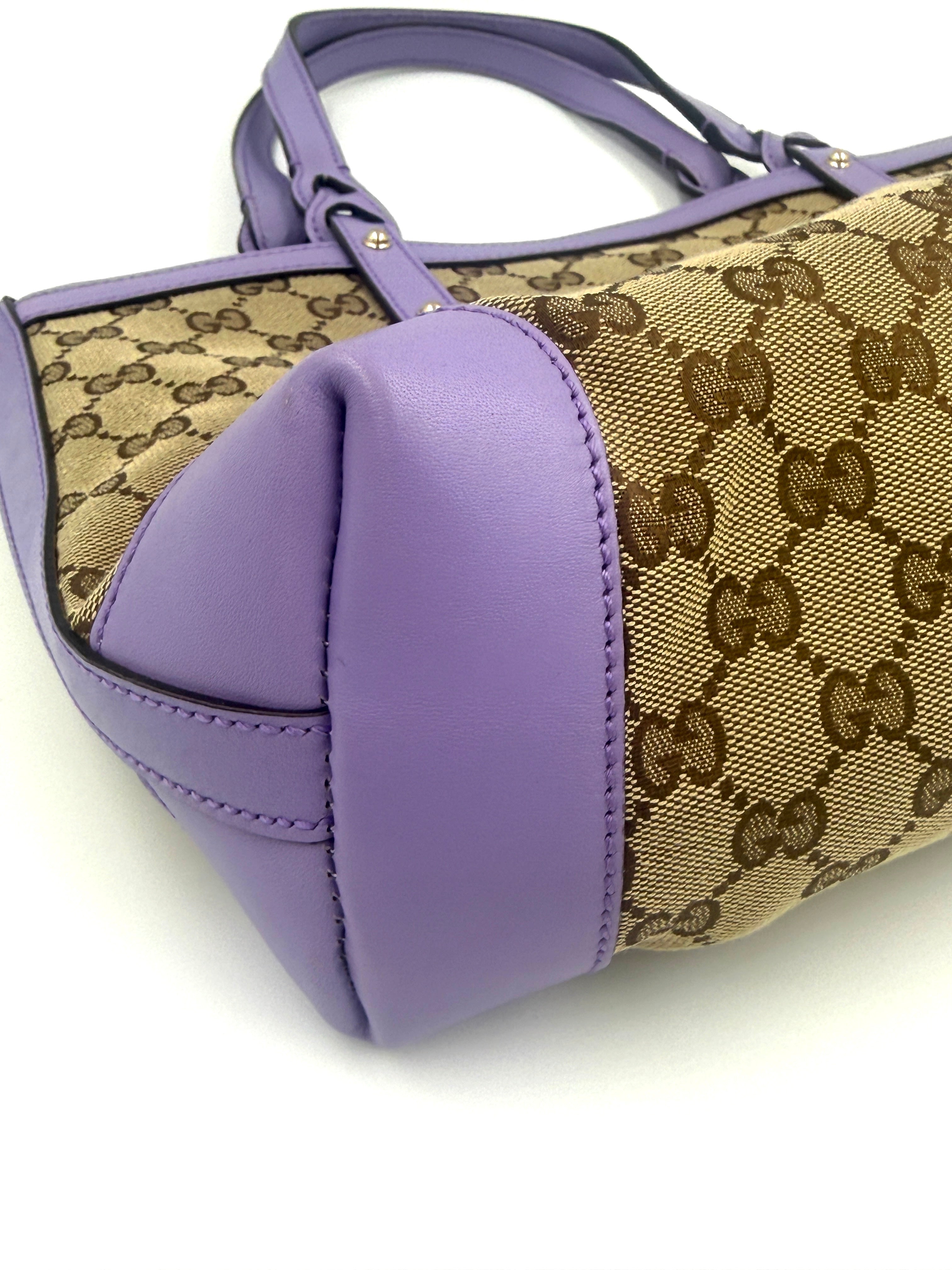 Pre-Owned Gucci Shopper Tote GG Supreme Small Lavender - Authenticated