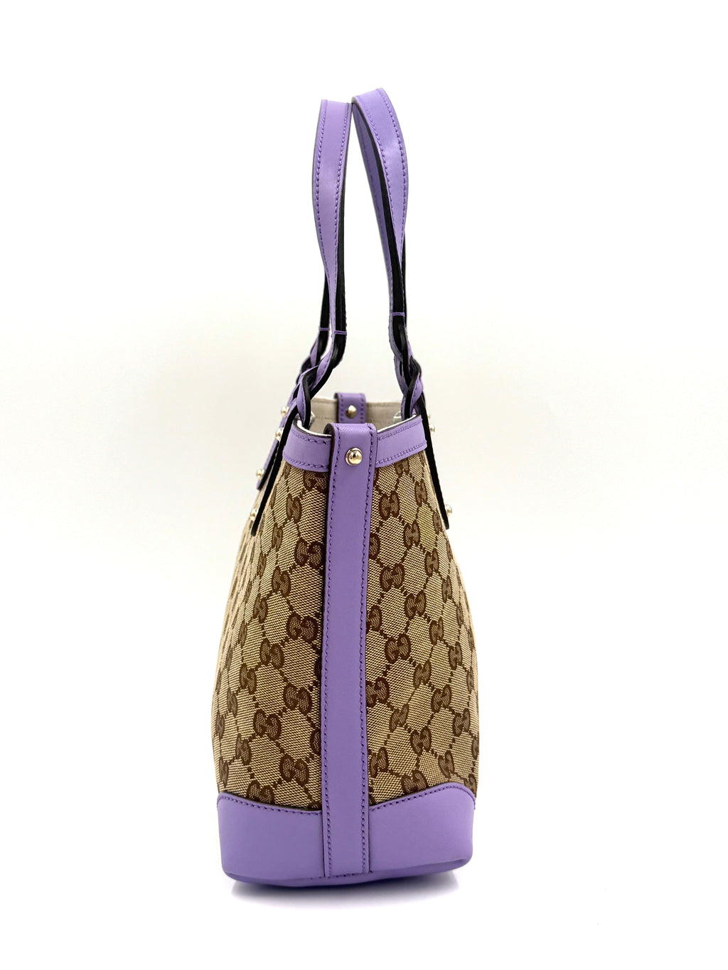 Pre-Owned Gucci Shopper Tote GG Supreme Small Lavender - Authenticated