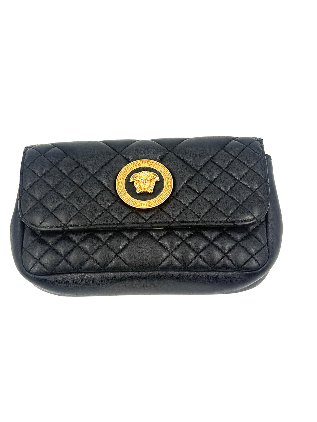 Pre-Owned Versace Quilted Leather Crossbody Bag La Medusa Icon - Authenticated
